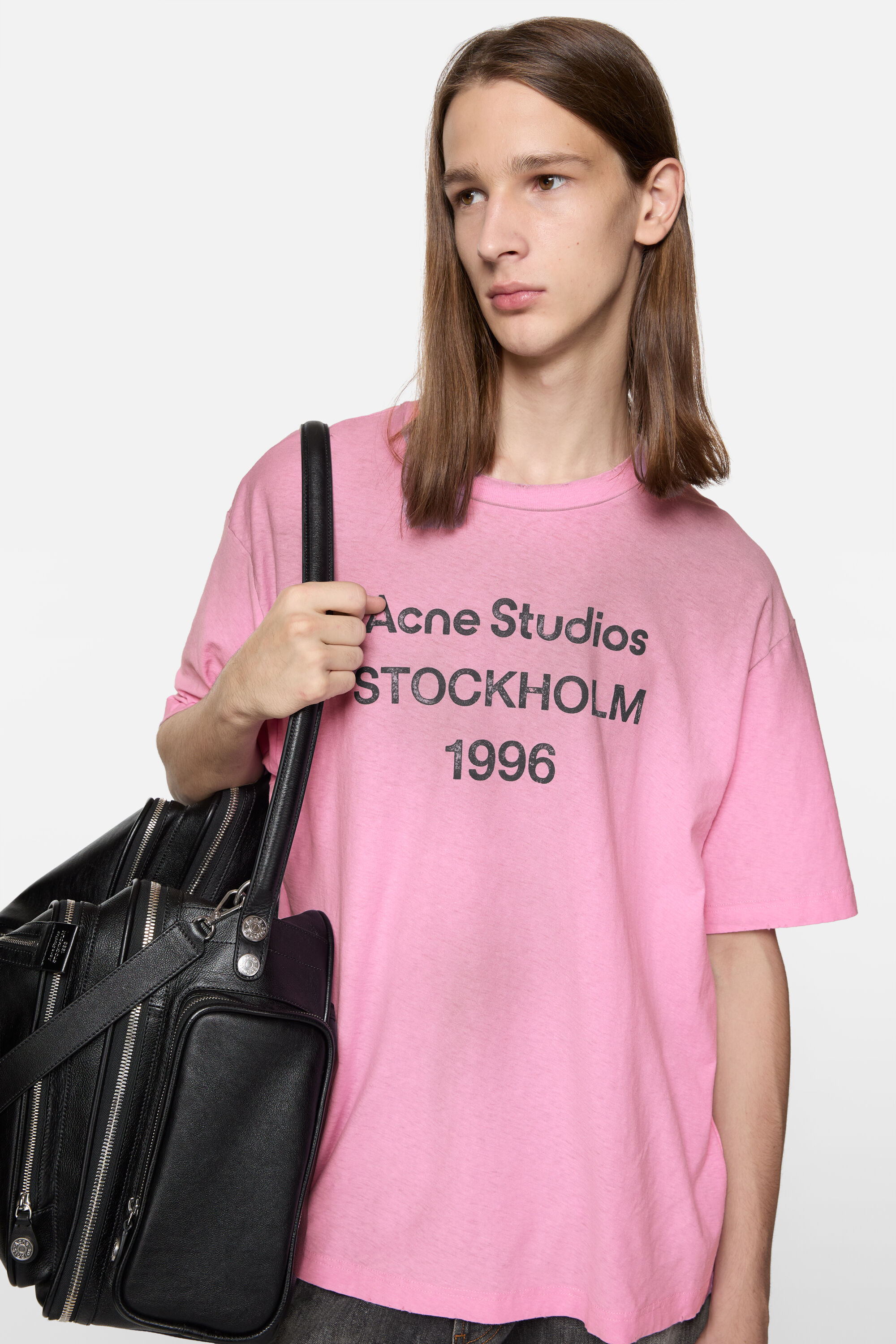 Acne Studios - Logo t-shirt - Relaxed fit - Cotton candy pink