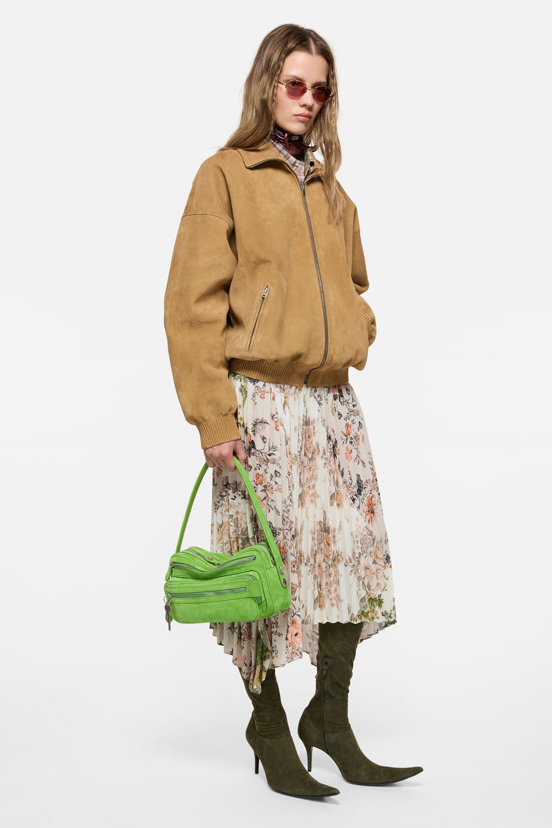 Suede blouson jacket, Camel Beige, 2000x