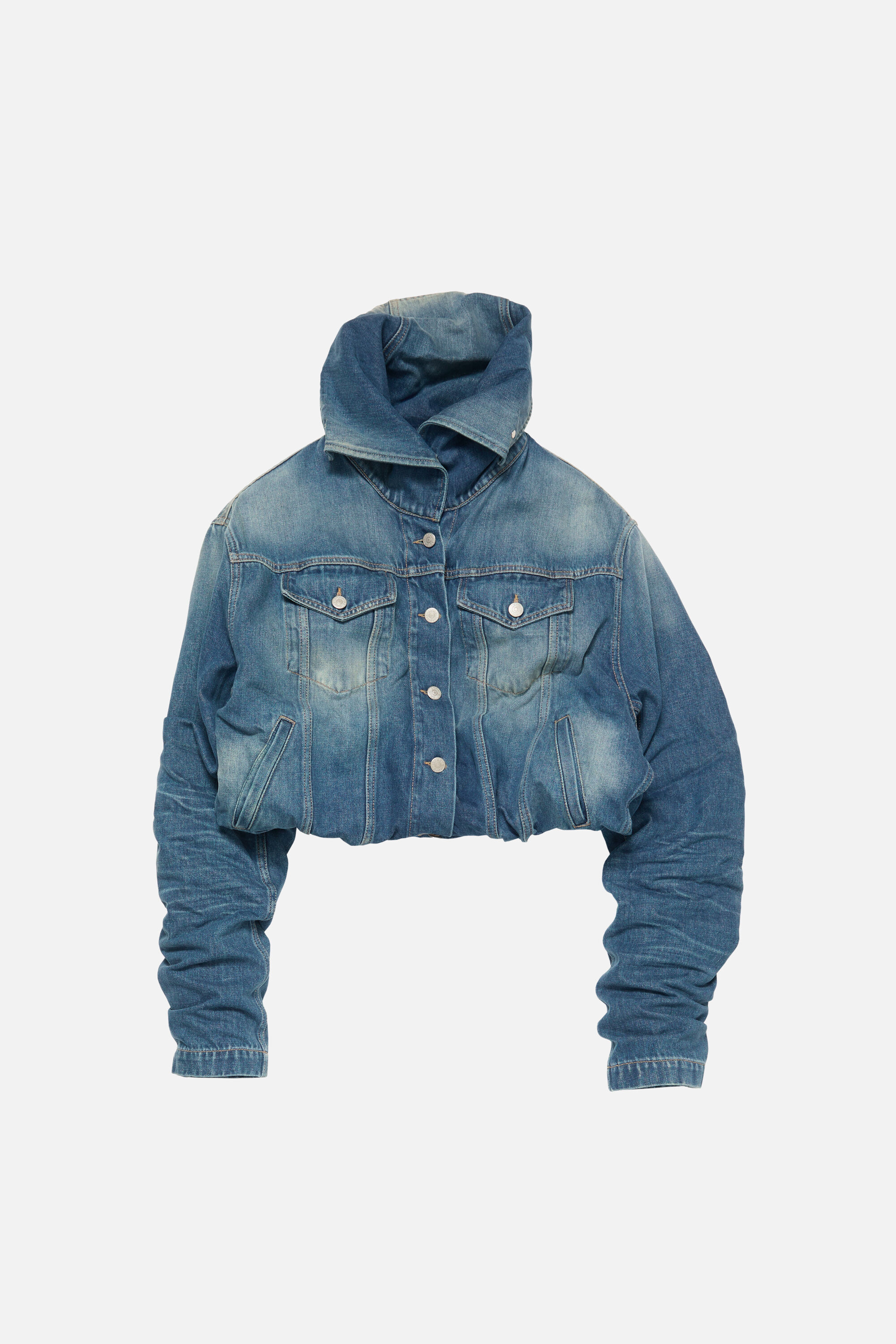 Acne Studios - Crinkled denim jacket - Mid Blue