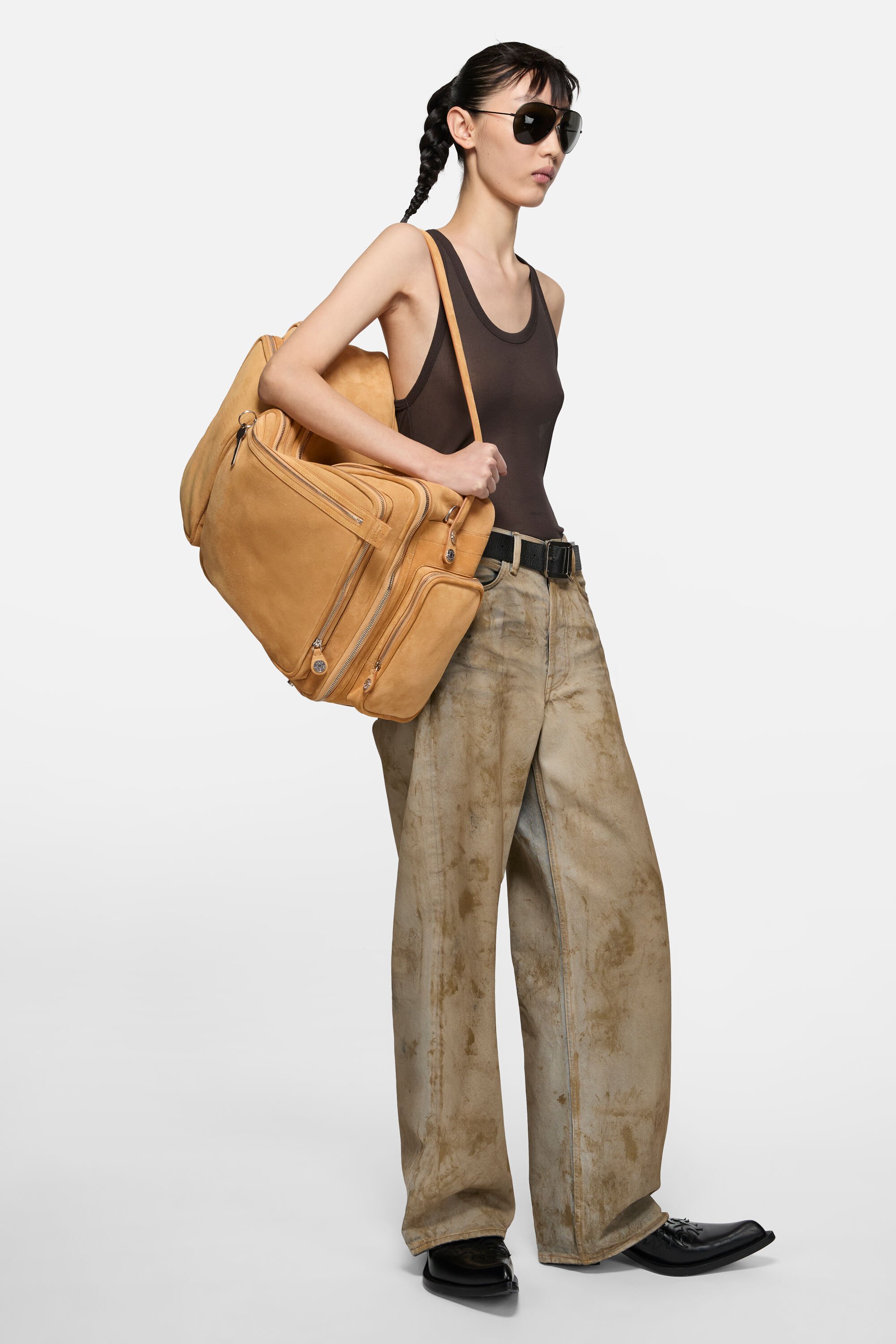 Acne Studios - Camero Hotel スエードショルダーバッグ - セサミベージュ