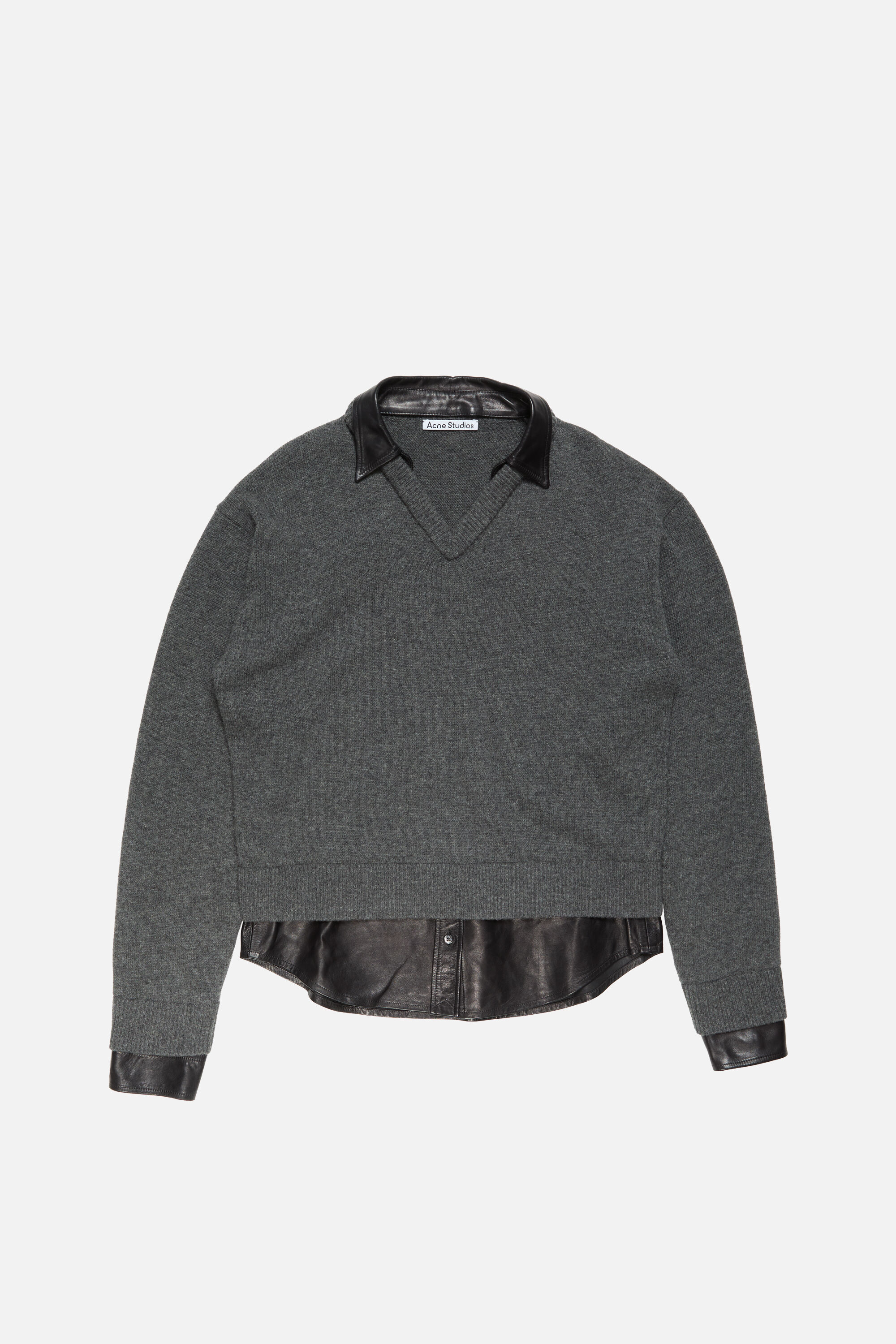 Acne Studios - レイヤードウールセーター - グレー