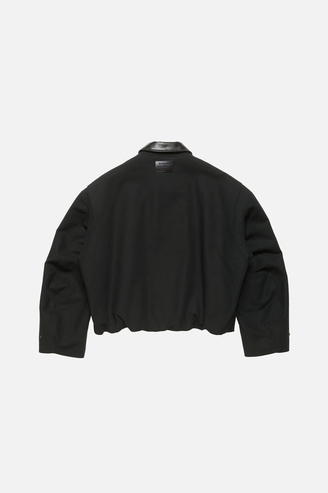 Bomber with leather collar, Black, 2000x