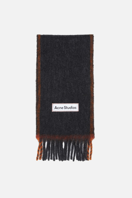 Acne Studios - ウールモヘアスカーフ - ナロー - ブラック 