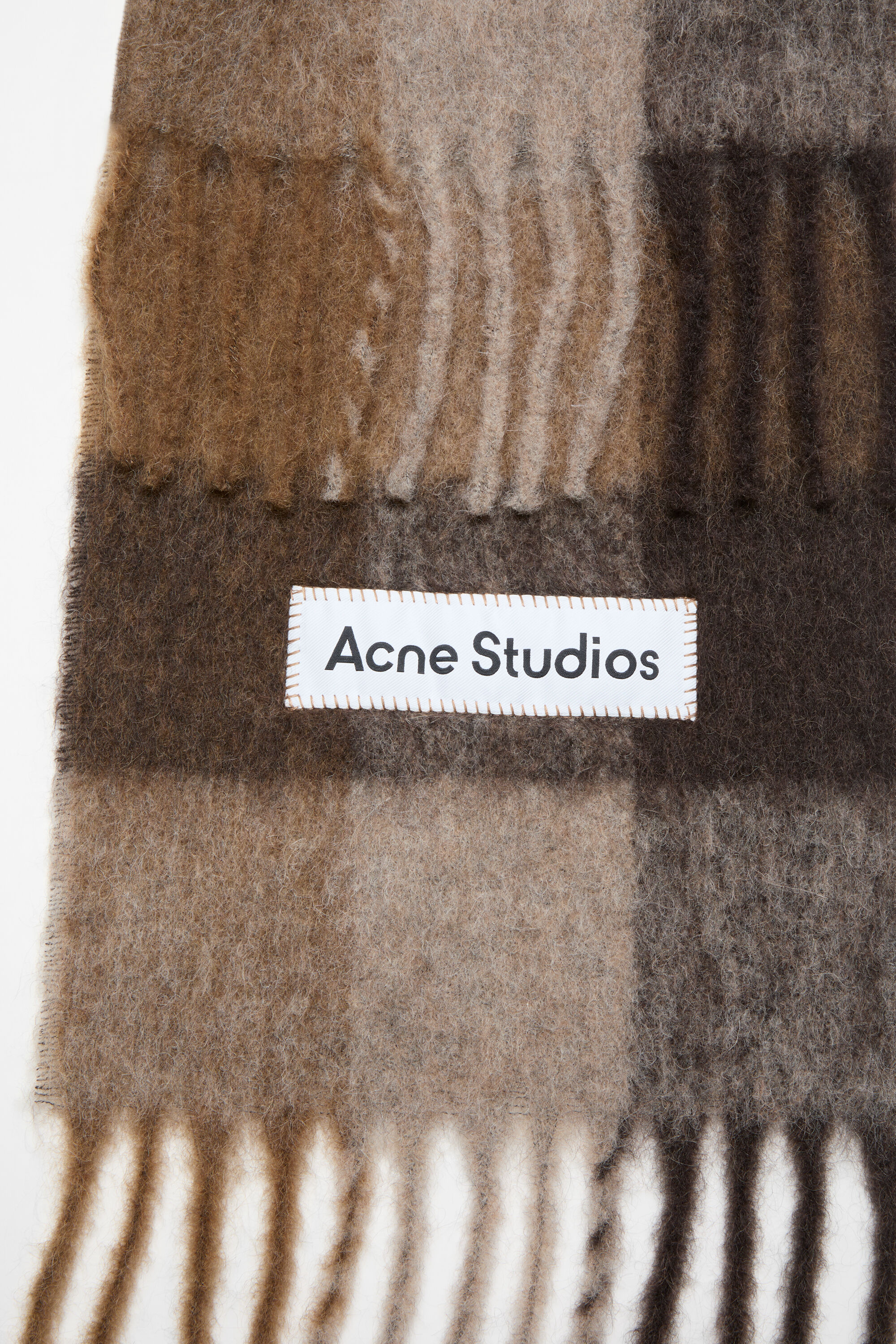 AA@全商品即購入可 　Acne Studios チェックフリンジスカーフ Acne Studios - チェックフリンジスカーフ - ダークブラウン