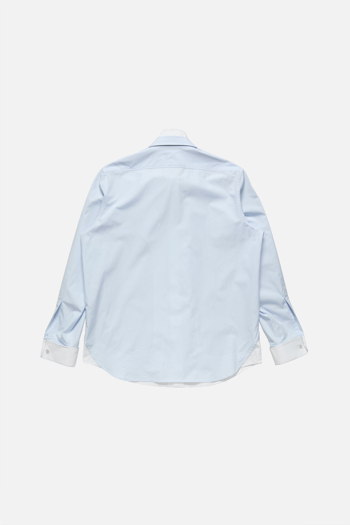 Layered poplin button-up shirt, Blue/white, 2000x