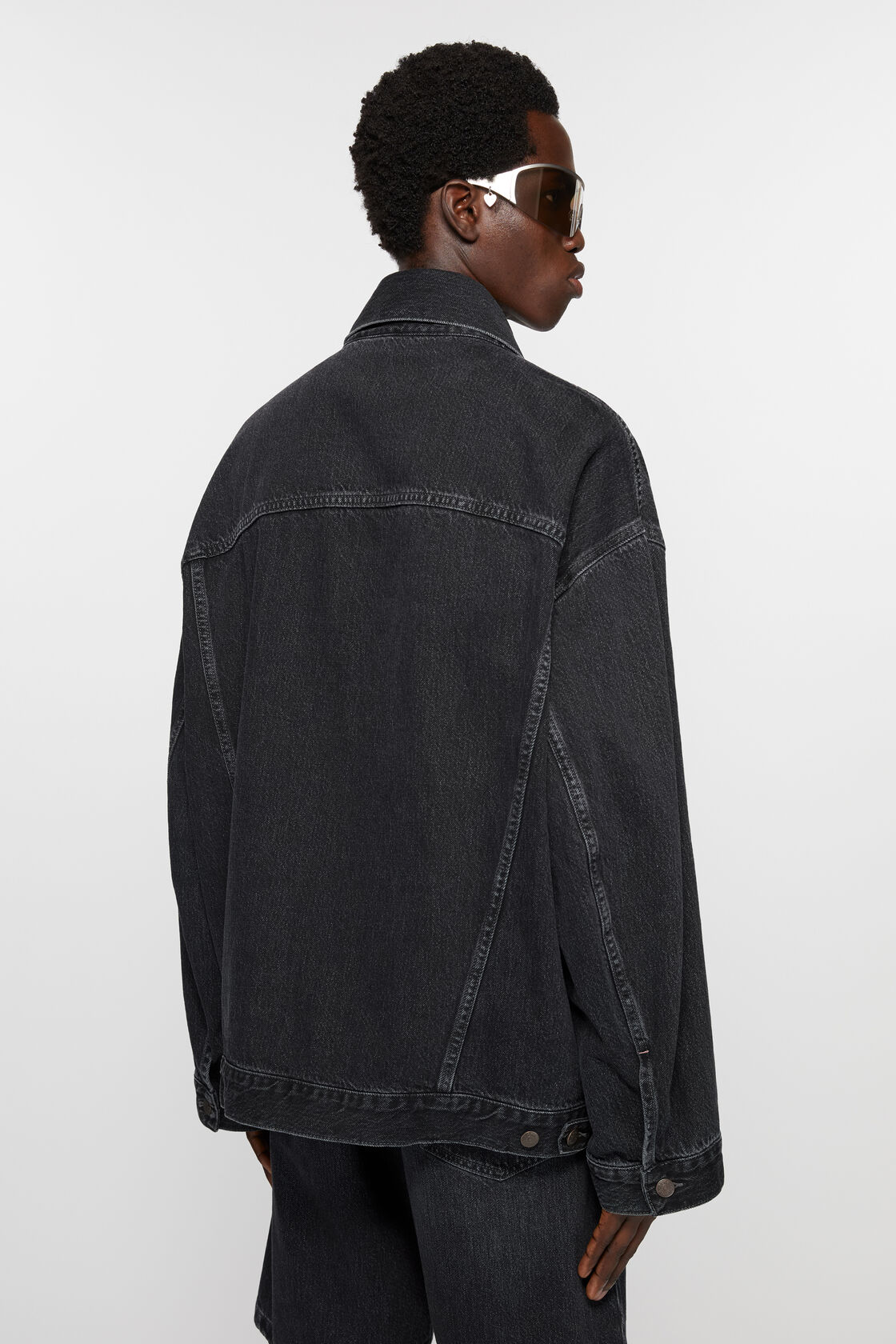 Denim jacket - Oversized unisex fit, Black, 2000x