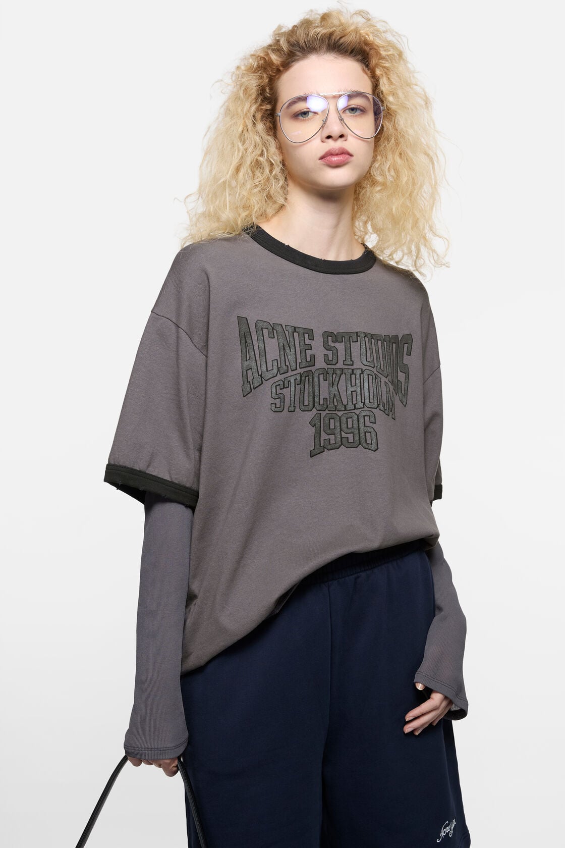 Layered graphic t-shirt, Dark purple/black, 2000x