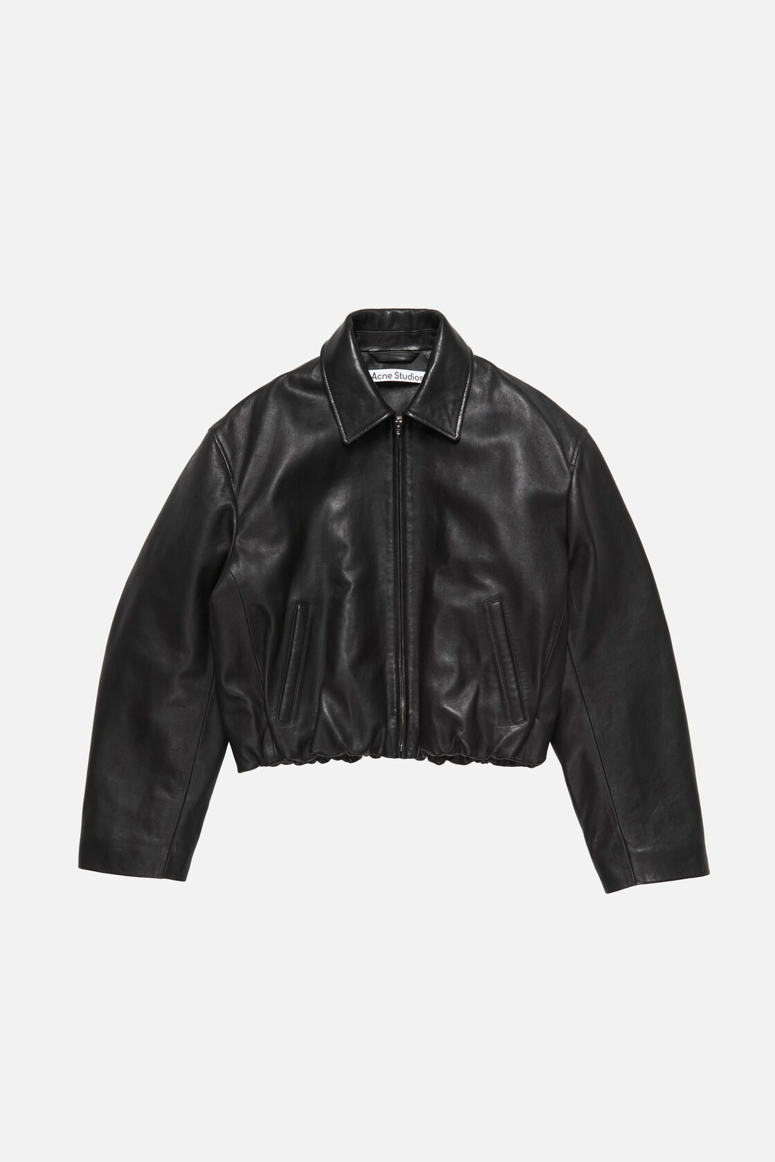 Leather bomber jacket, Black, 2000x