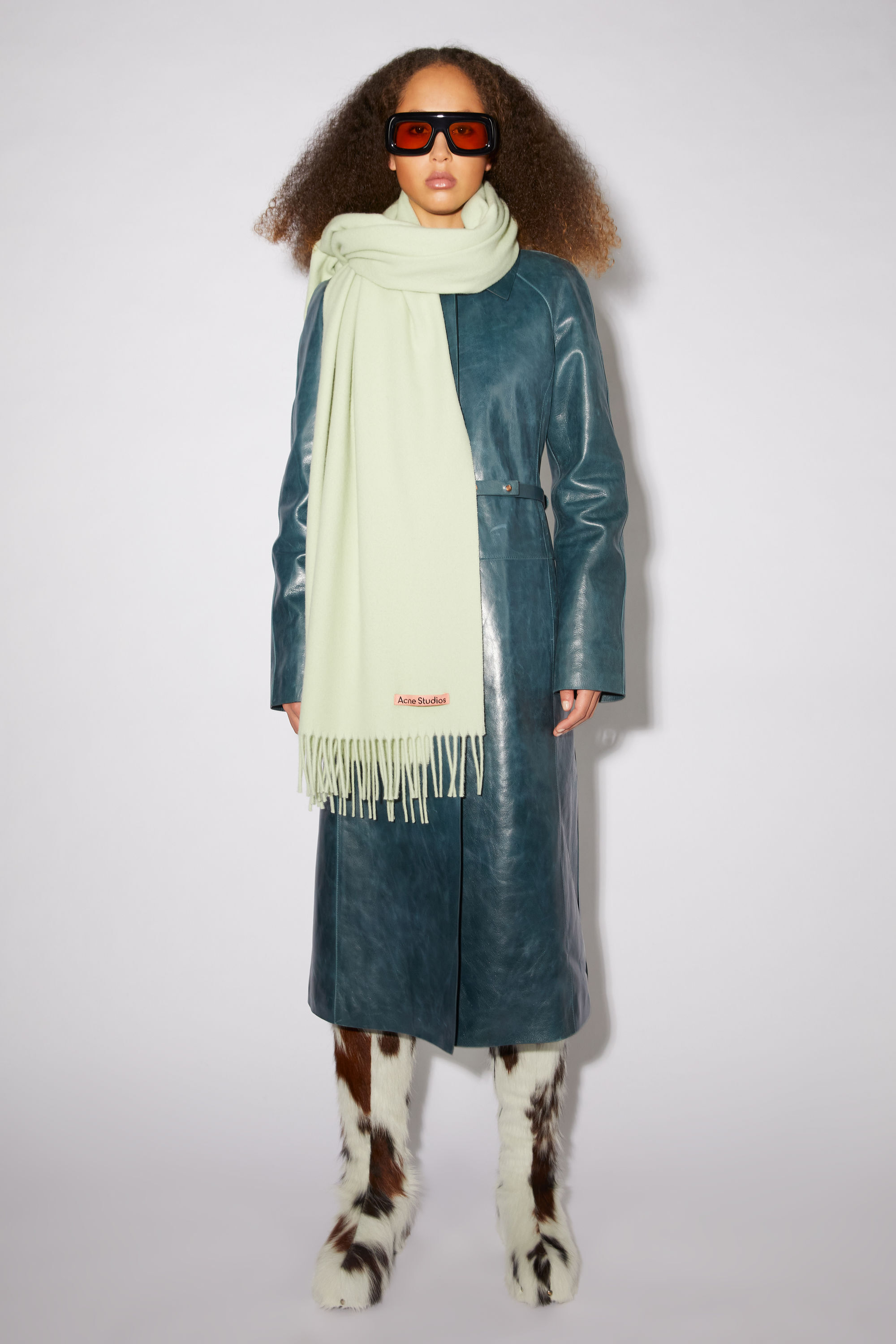 Acne Studios - フリンジウールスカーフ - オーバーサイズ - ペール