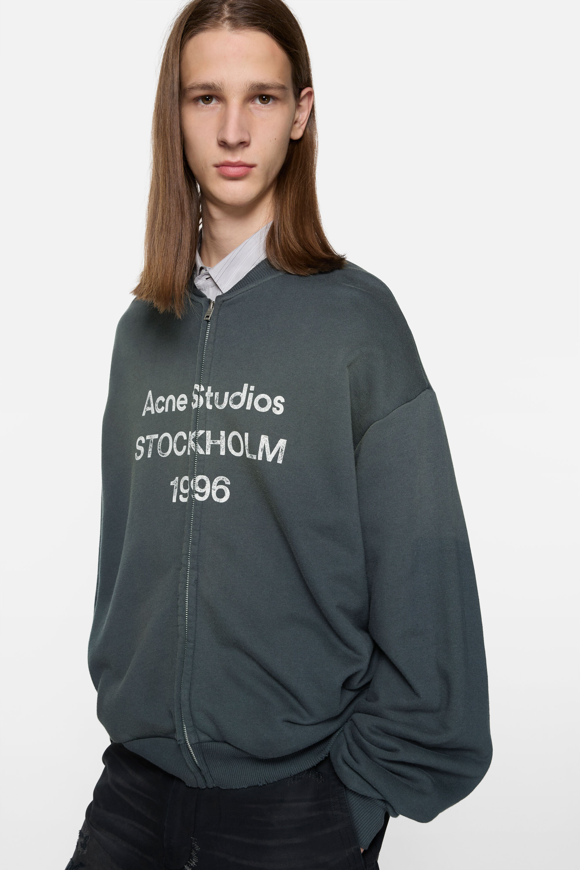 Acne Studios - Zip sweater logo - Black