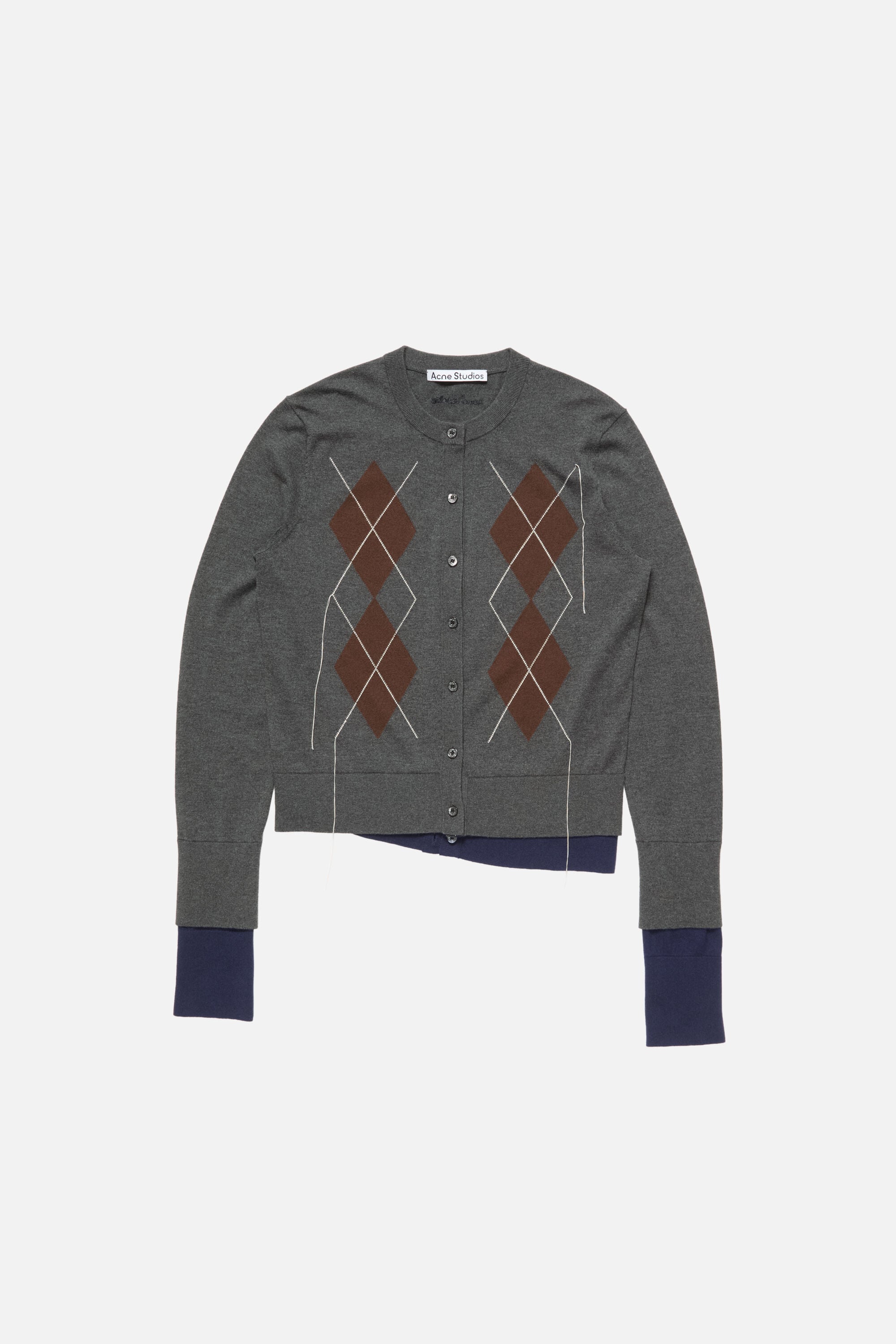 Acne Studios - Double-layered cardigan - Dark grey/multi
