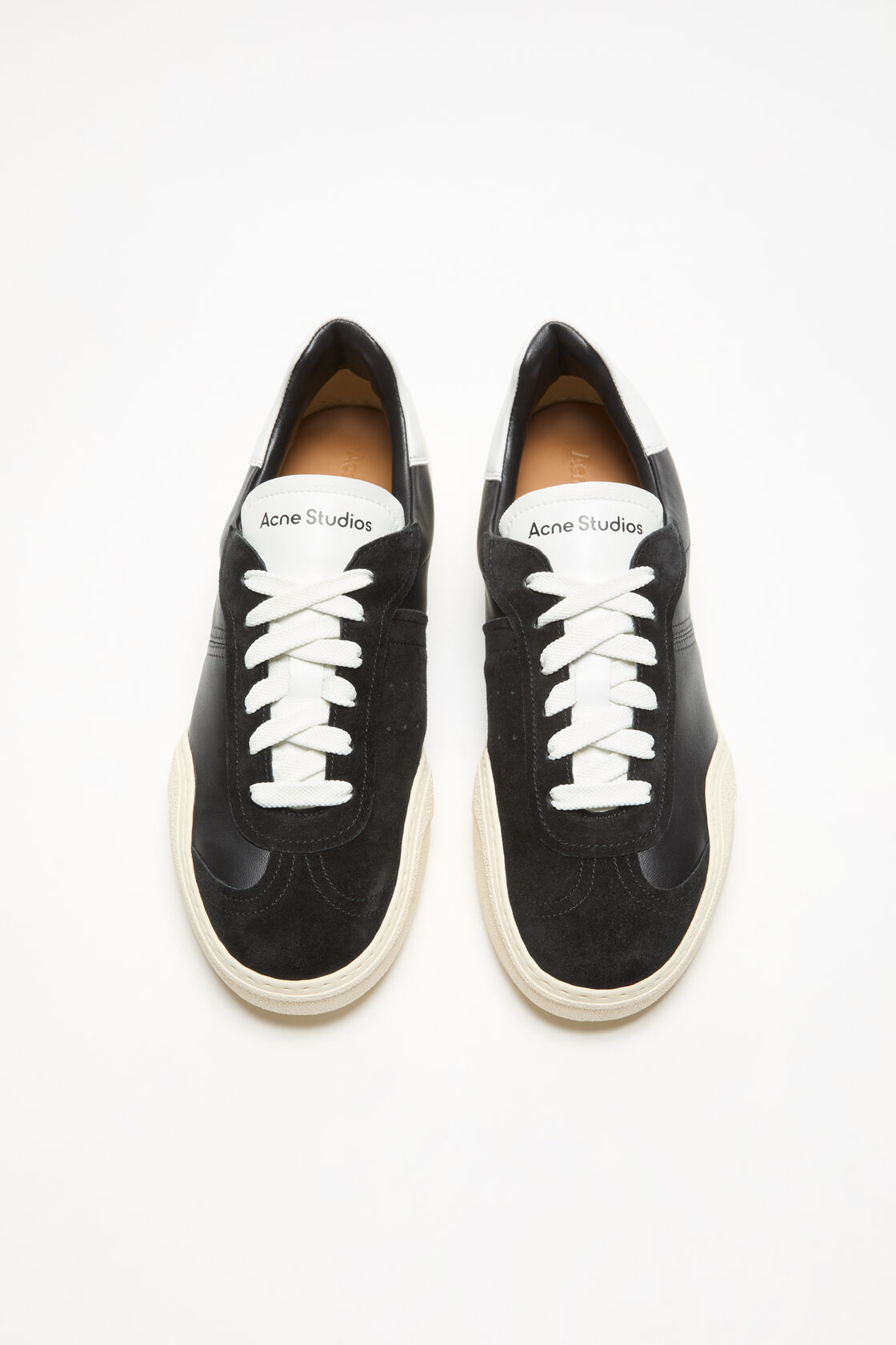 Leather sneakers, Black/white, 2000x