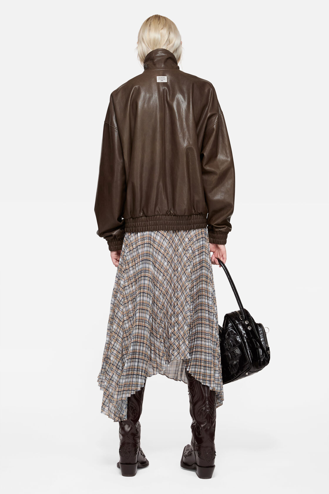 Leather blouson jacket, Dark brown, 2000x