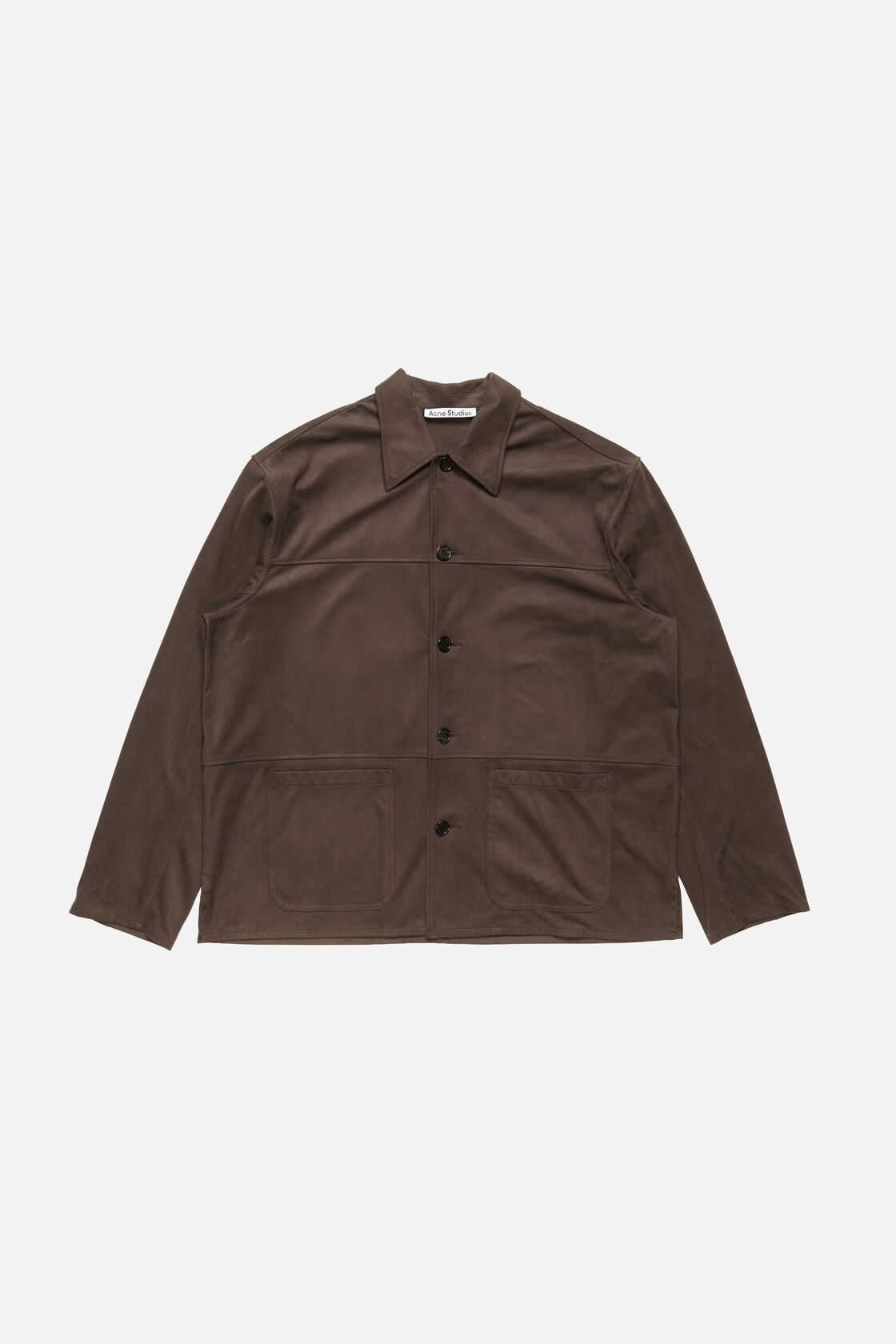 Faux suede overshirt, Chocolate brown, 2000x