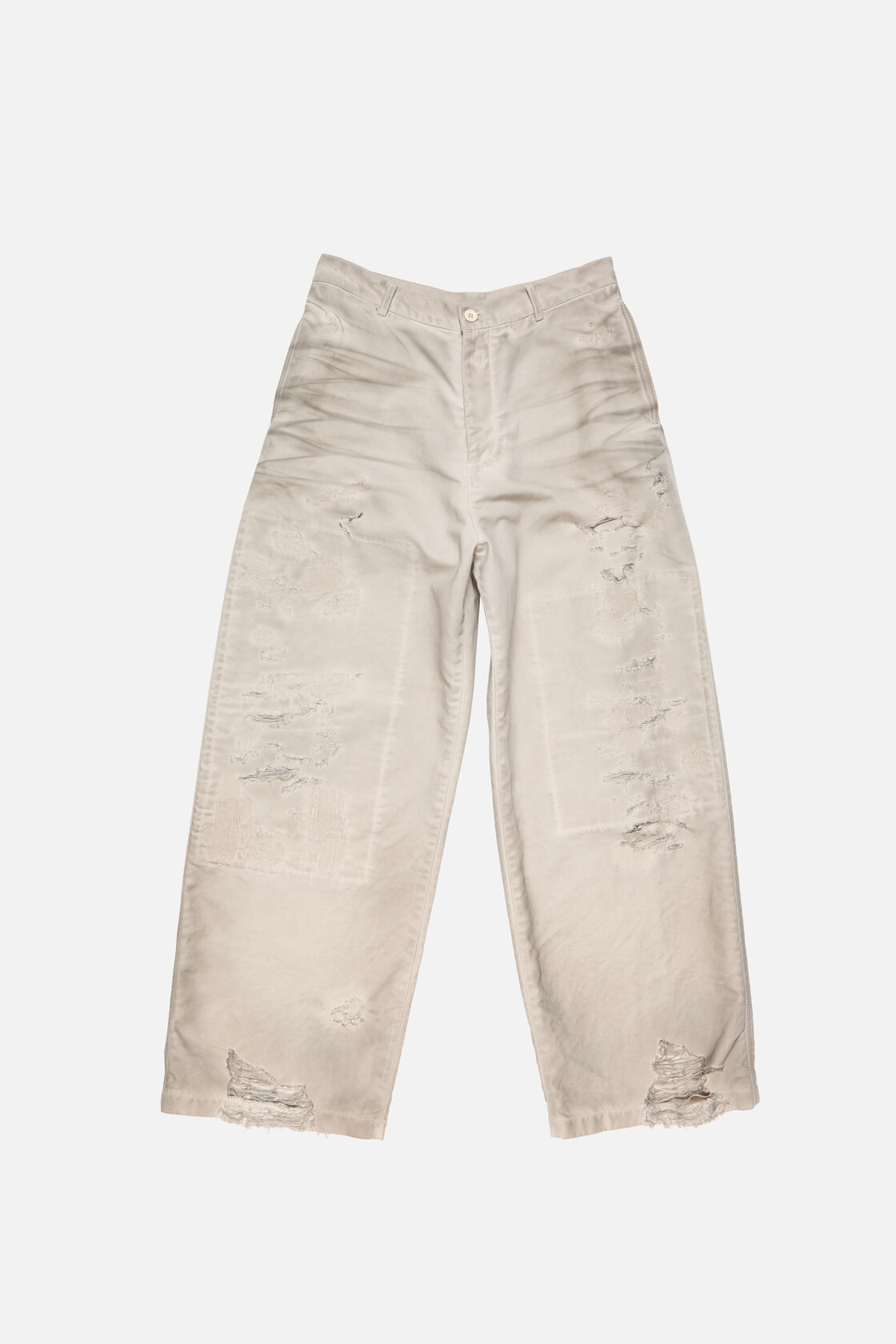 Mended trousers - Regular fit, Light taupe, 2000x