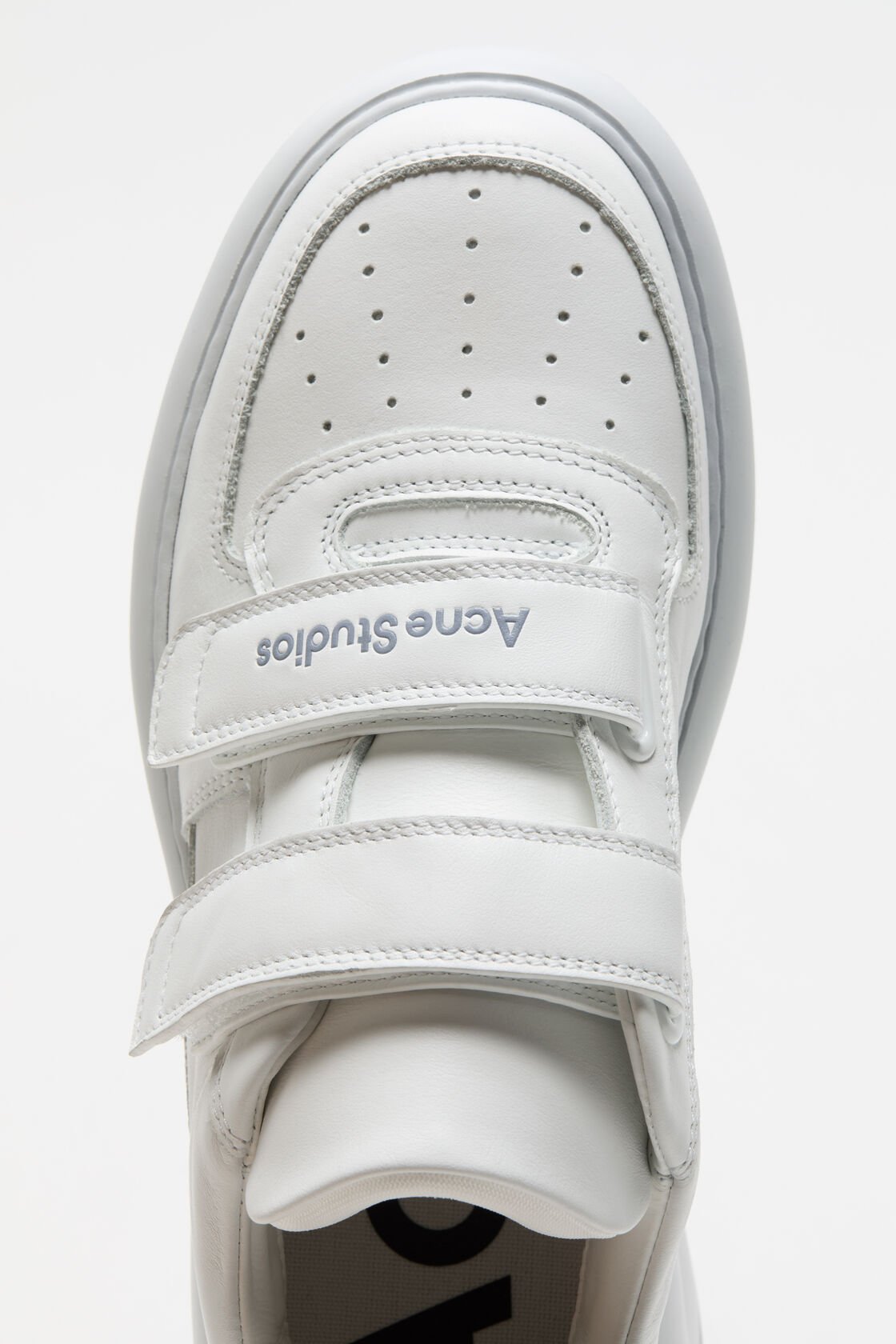 Leather Velcro Sneakers, Grey/optic white, 2000x