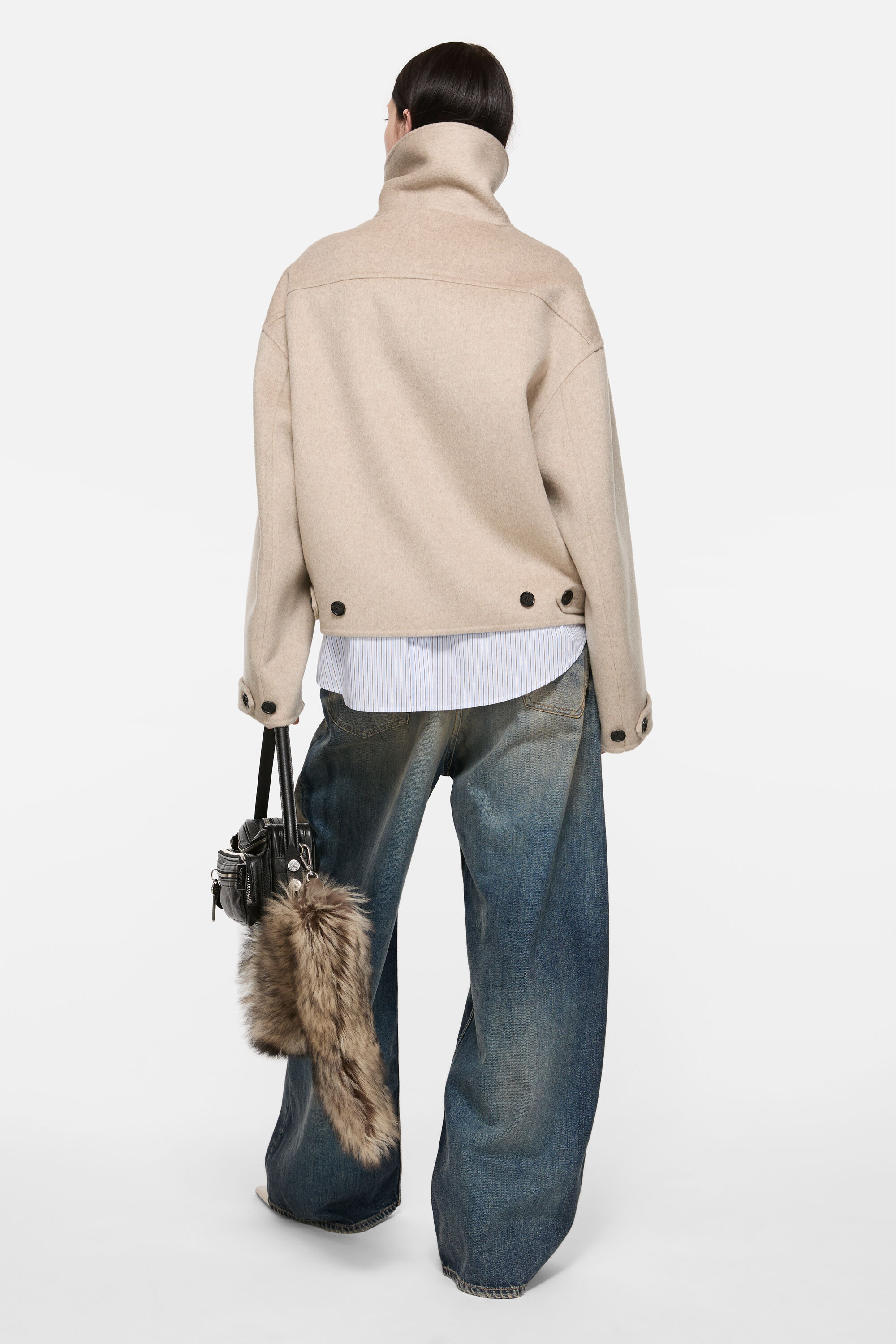 Acne Studios - Wool zip jacket - Oatmeal melange