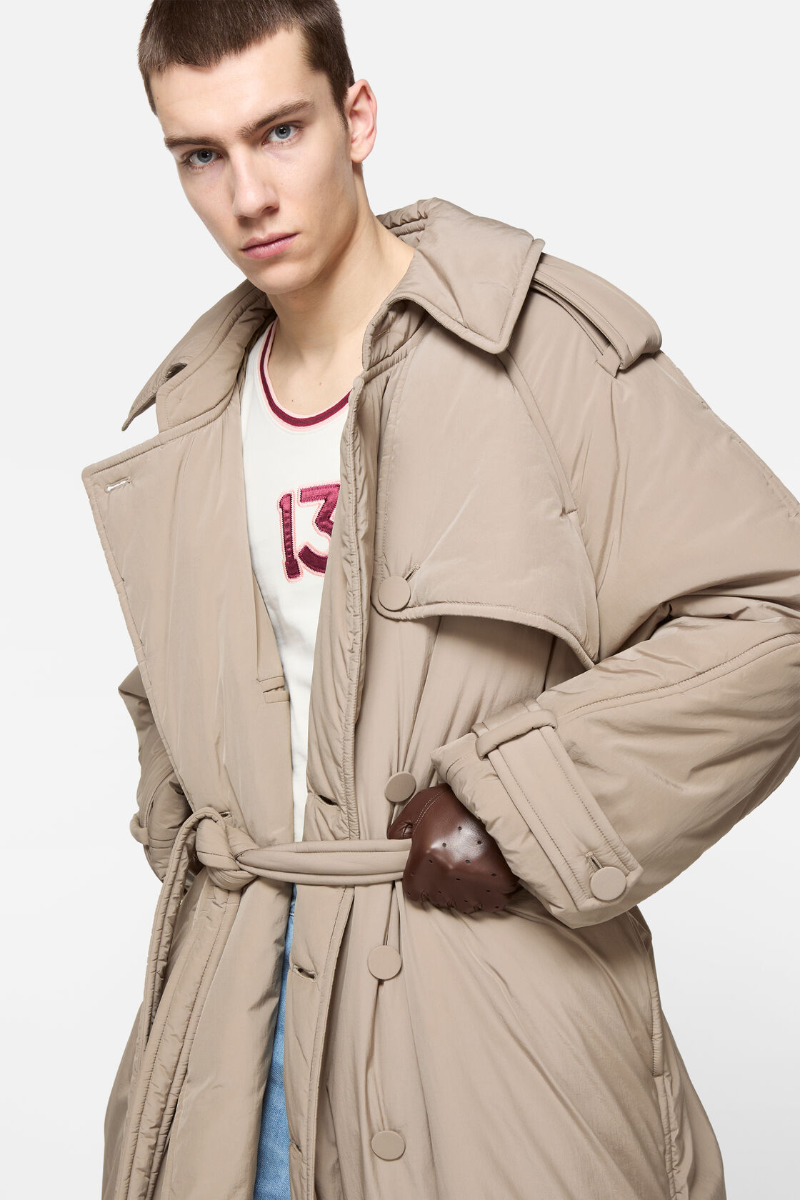 機能面料風衣, 杏棕色, 2000x