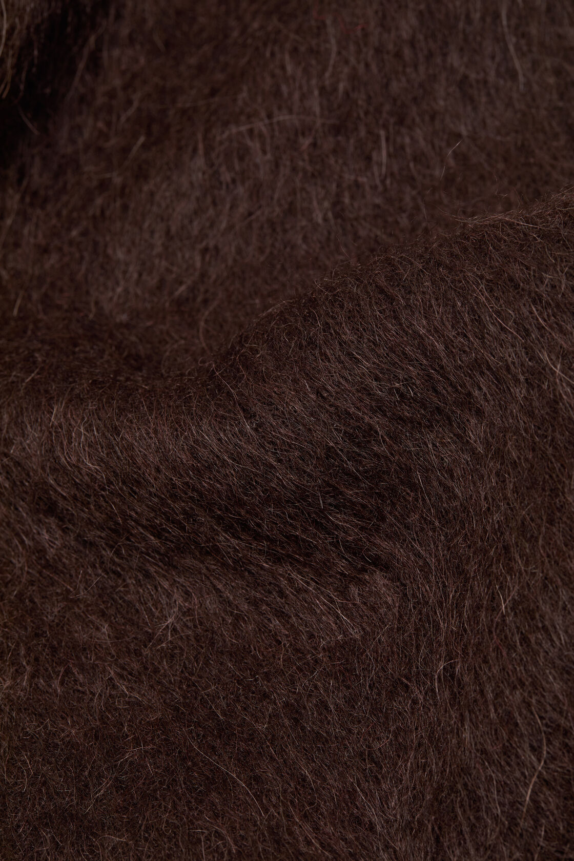 Alpaca wool logo scarf, Dark brown melange, 2000x