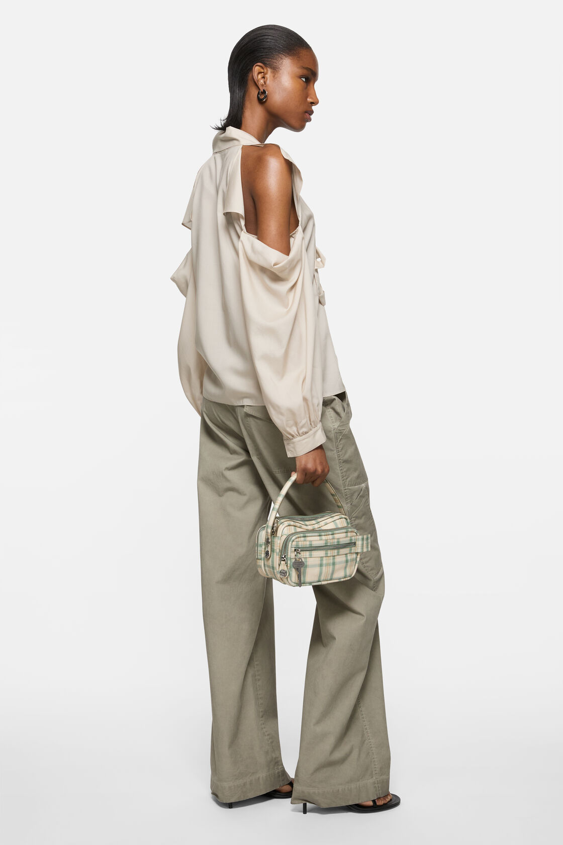 Camero Kit check crossbody bag, Green/orange, 2000x