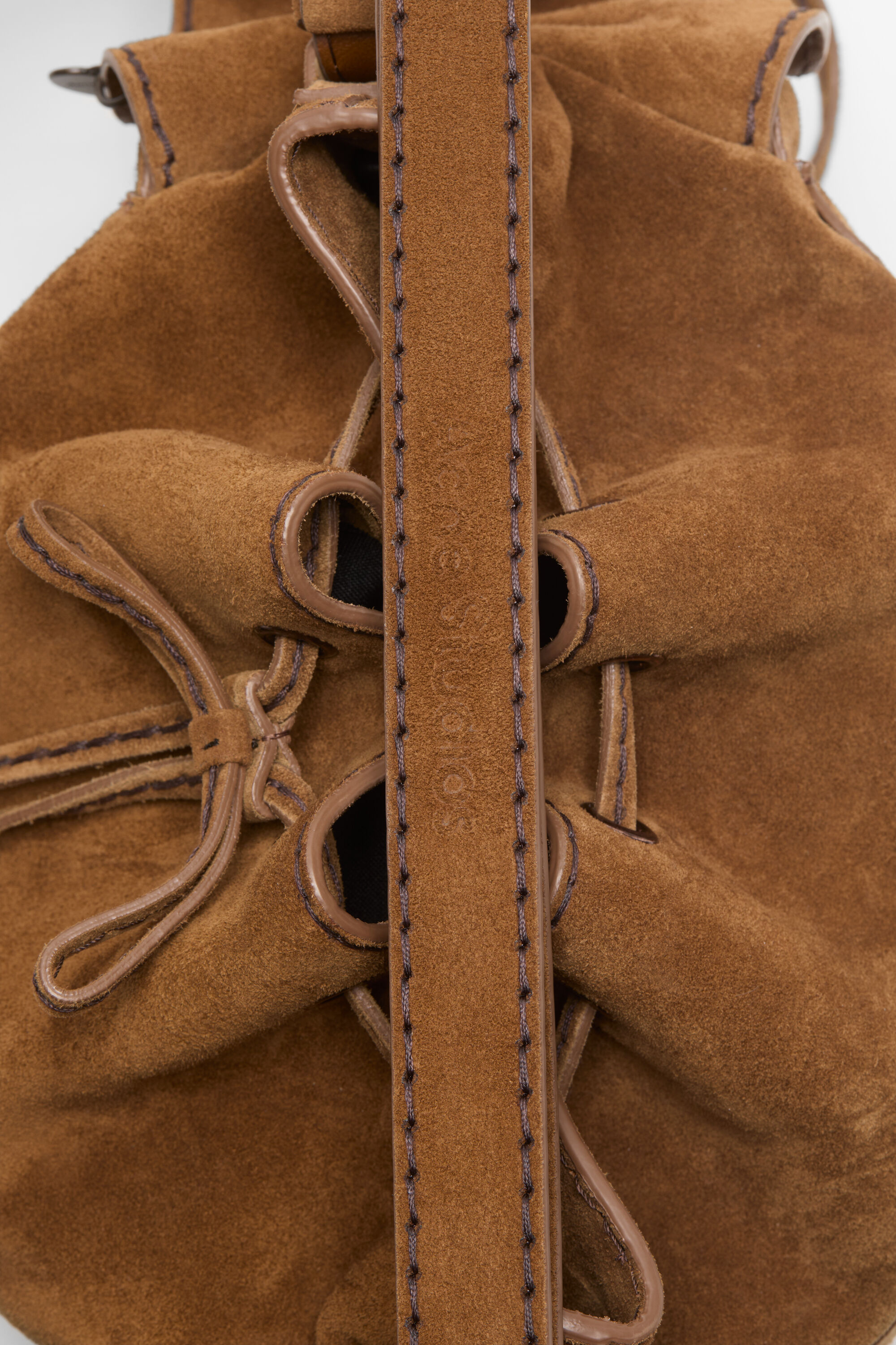 Acne Studios - Multipocket Suede Bucket Bag - Cognac brown