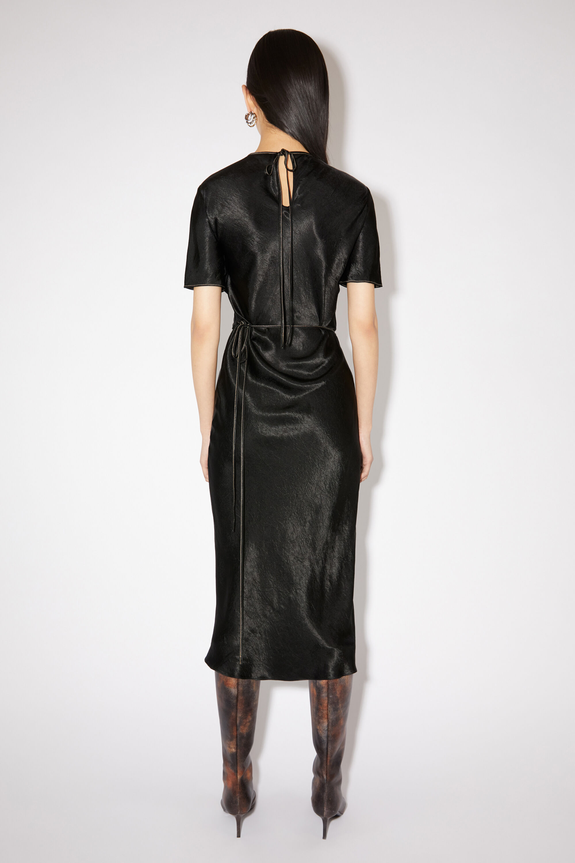 아크네 스튜디오 Acne Studios Satin wrap dress - Black