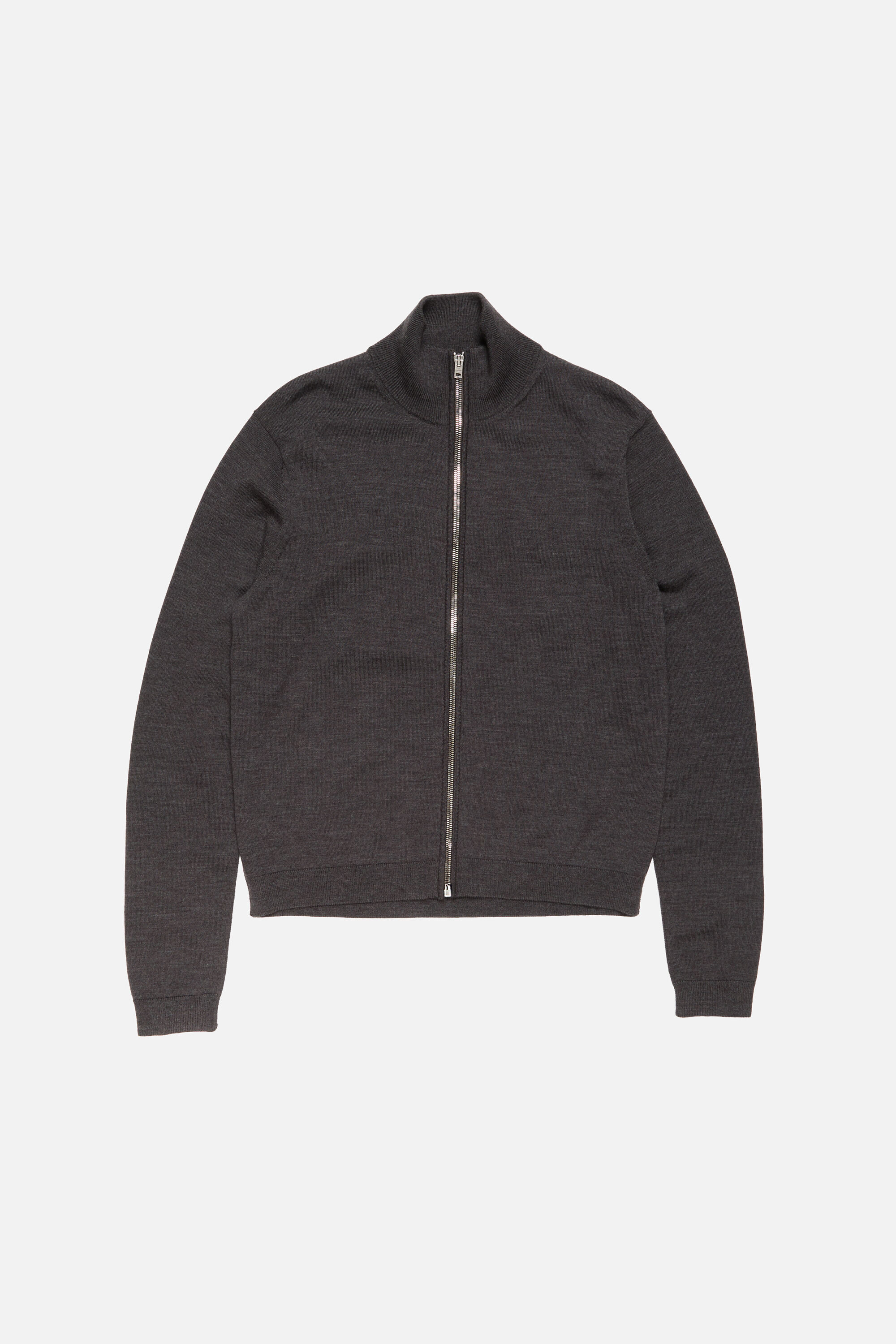 Acne Studios - Zip-up bow logo cardigan - Warm Grey Melange