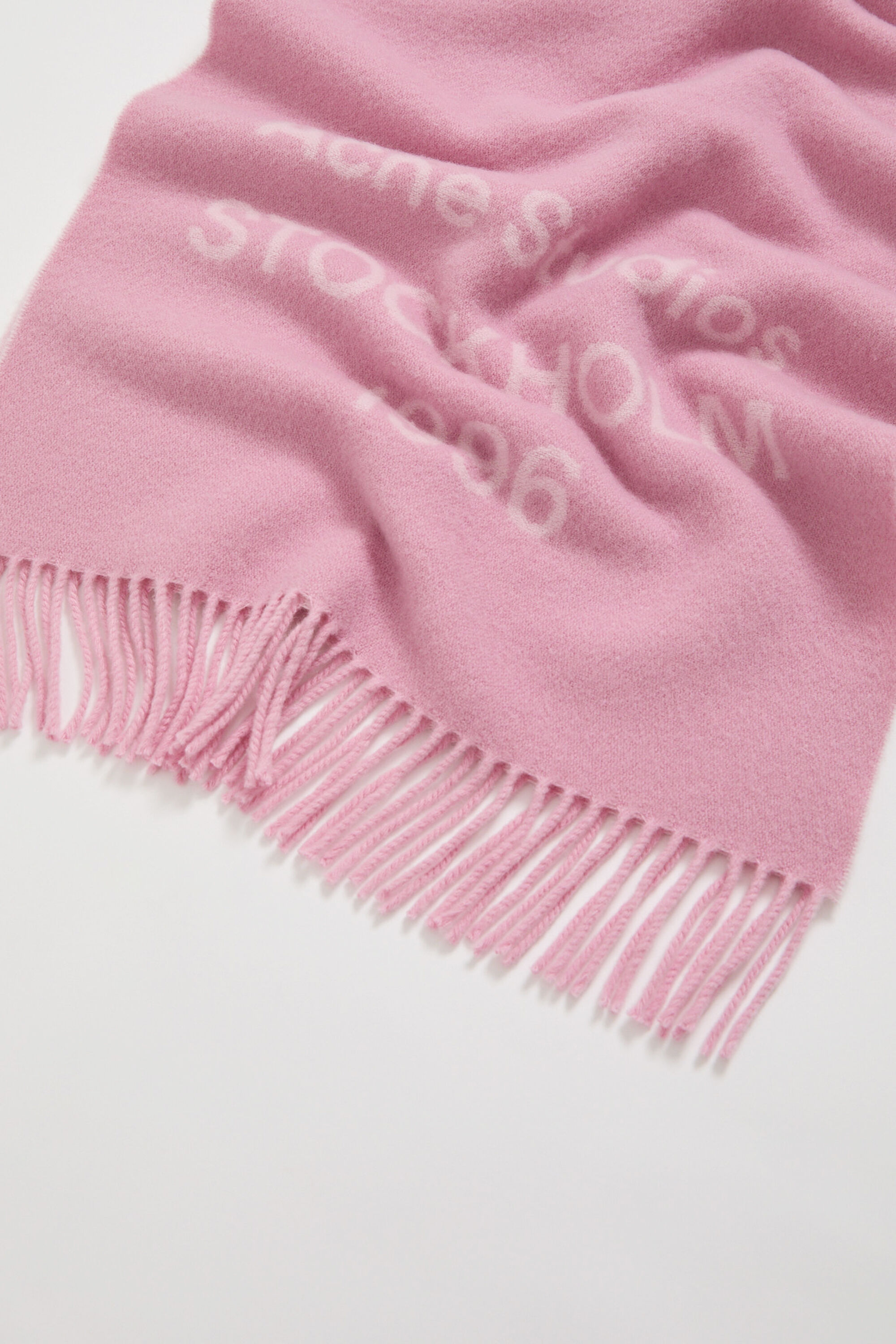 Acne Studios - Logo scarf - Wide - Cotton candy pink