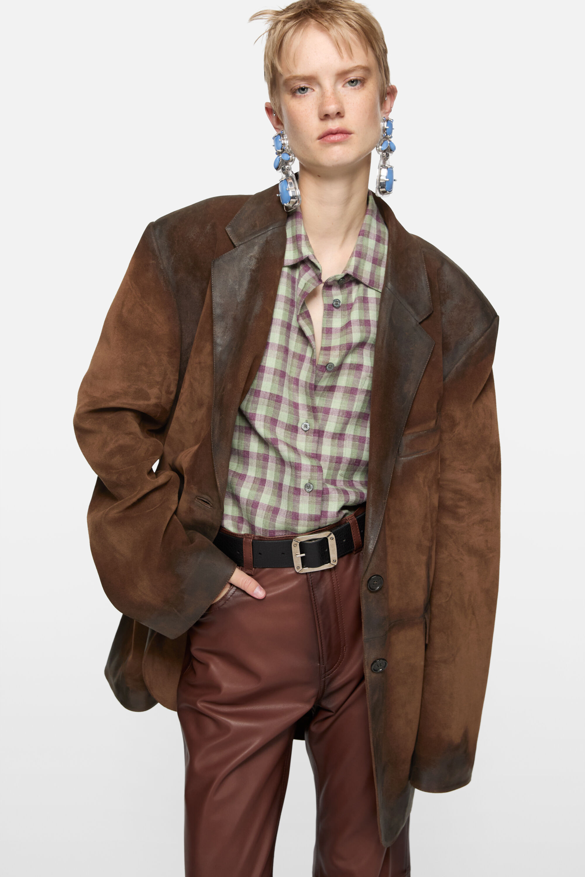 Acne Studios - スエードスーツジャケット - コニャックブラウン