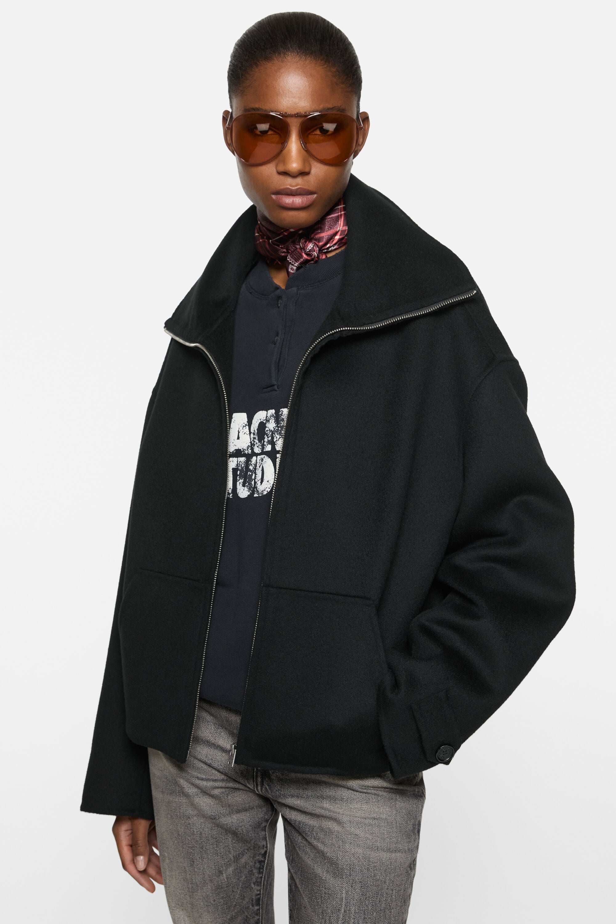 Acne Studios - Wool zip jacket - Black