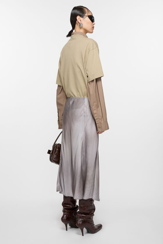 Acne Studios - サテンラップスカート - マルチグレー 