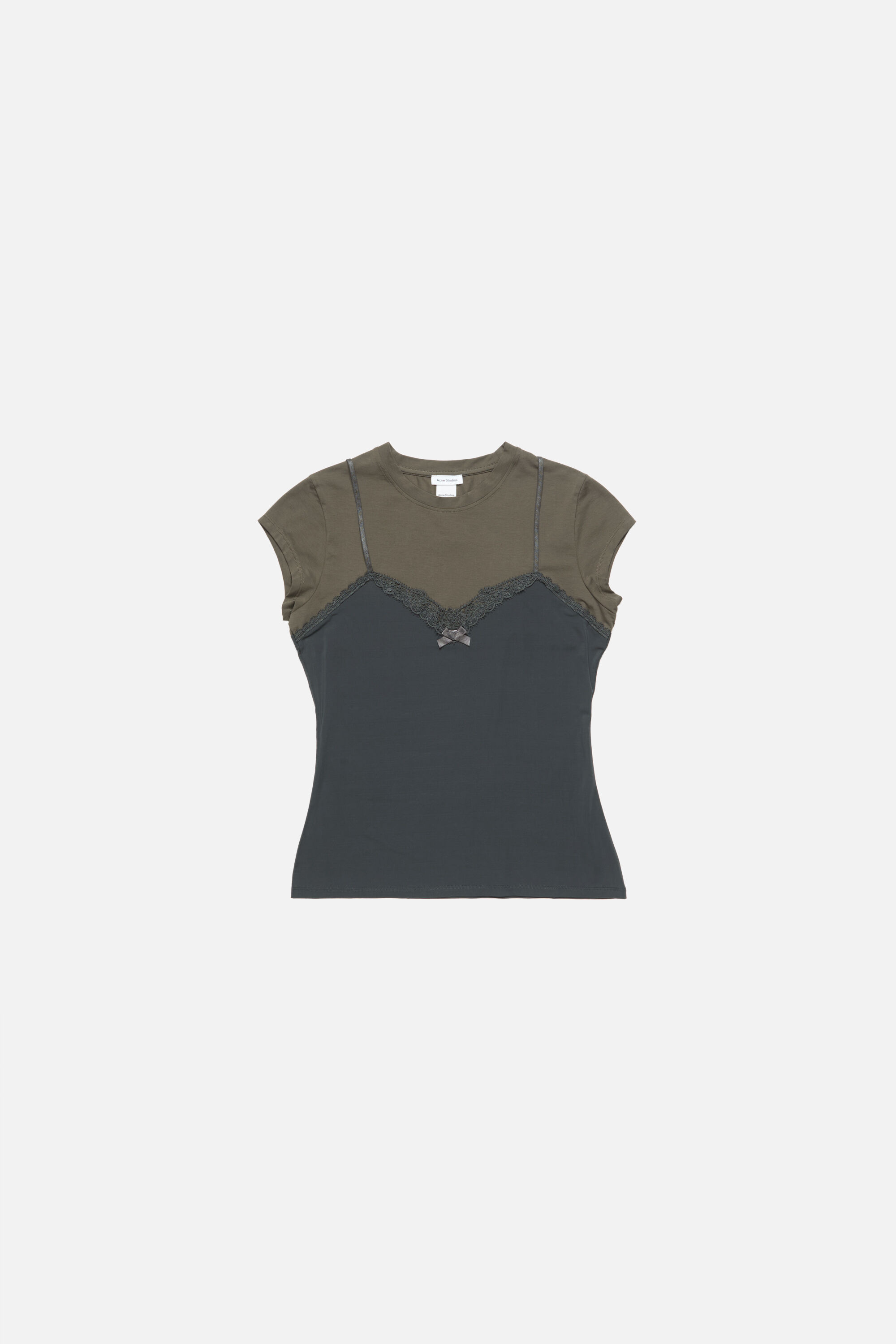 Acne Studios - レイヤードストラップTシャツ - グレー/ブルー