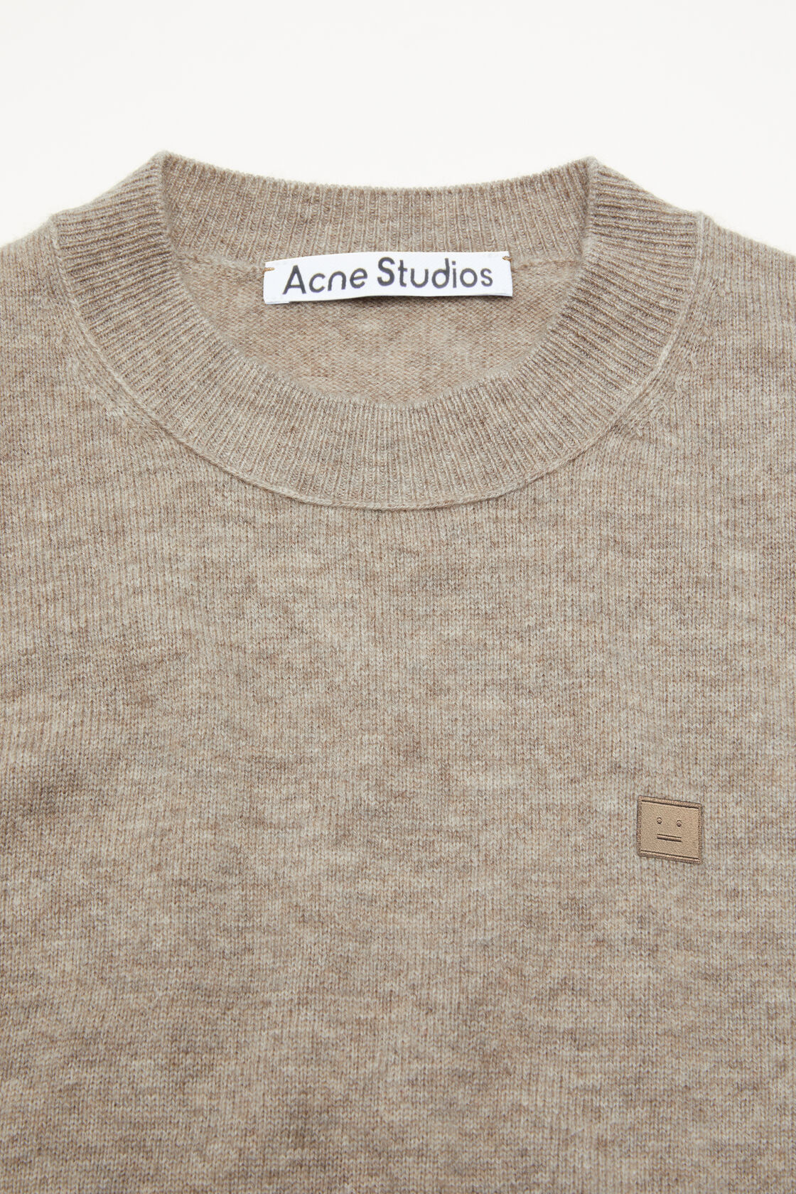Crewneck jumper - Yak wool, Greige melange, 2000x