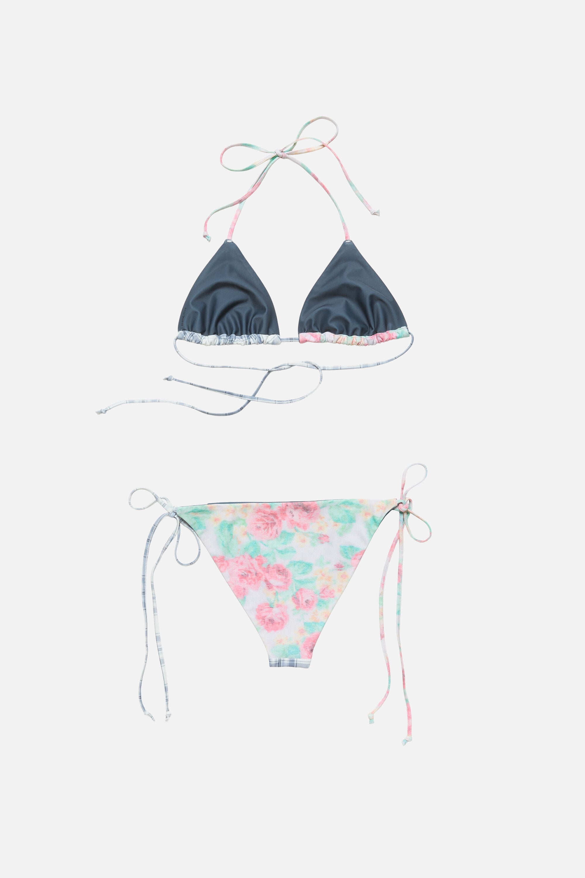 新品未使用　PR01.  フクレチェック × フラワープリントbikini　水着　ブルー PR01 フクレチェック × フラワープリントbikini 水着 ブルー｜Yahoo