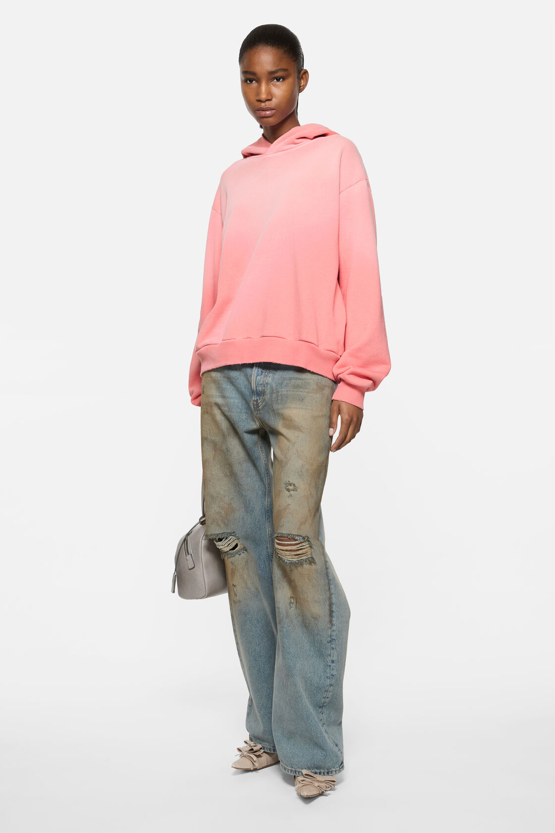Fleece logo hoodie, Tango pink, 2000x