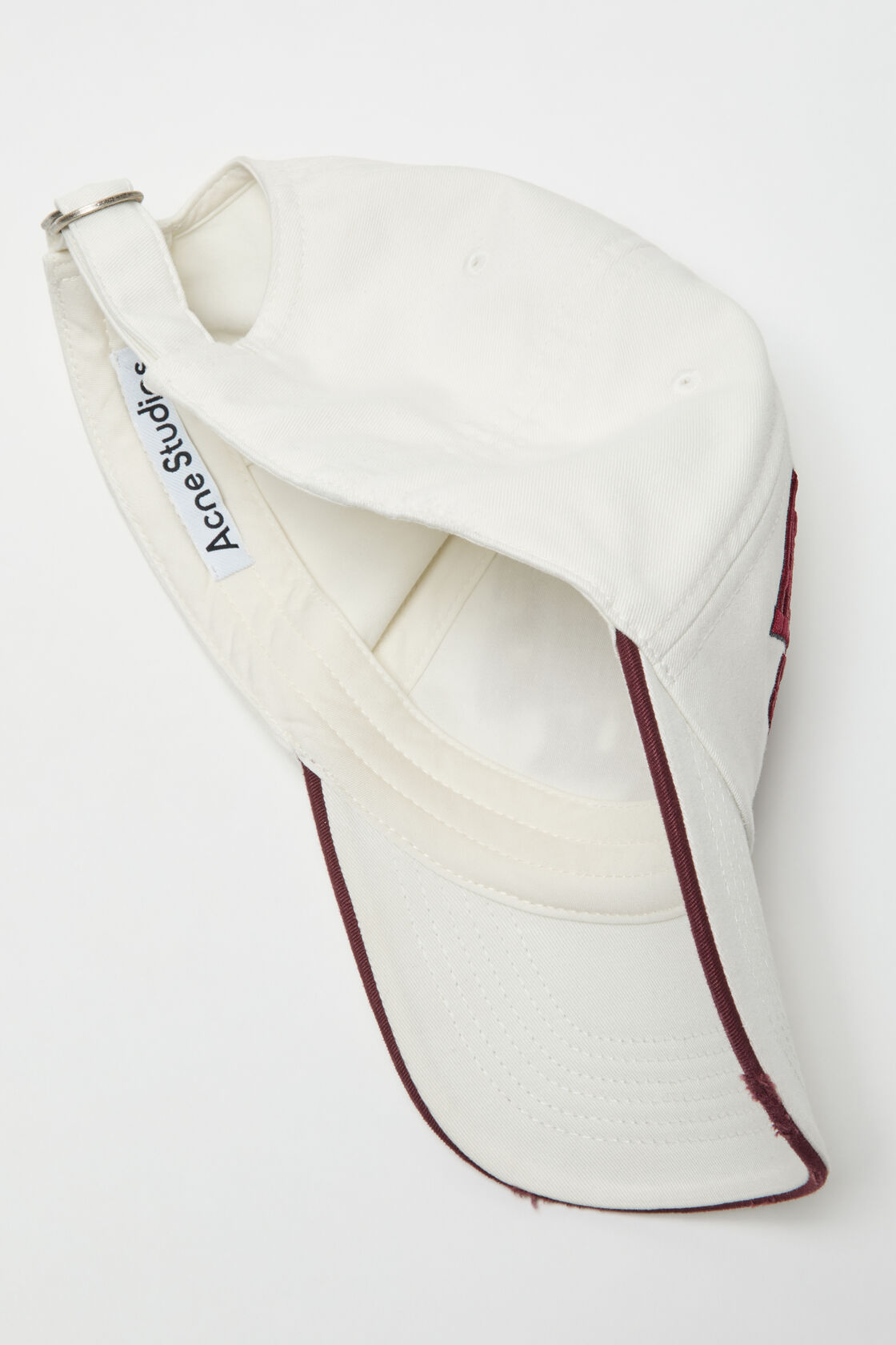 Embroidered logo hat, White/red, 2000x