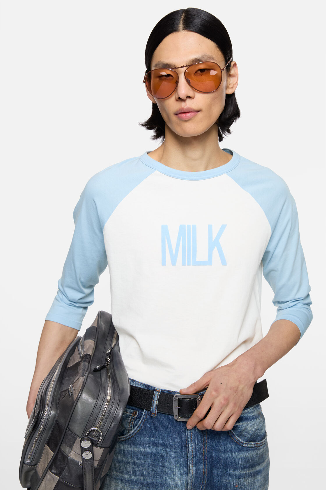 Milk graphic t-shirt, Pale blue/white, 2000x
