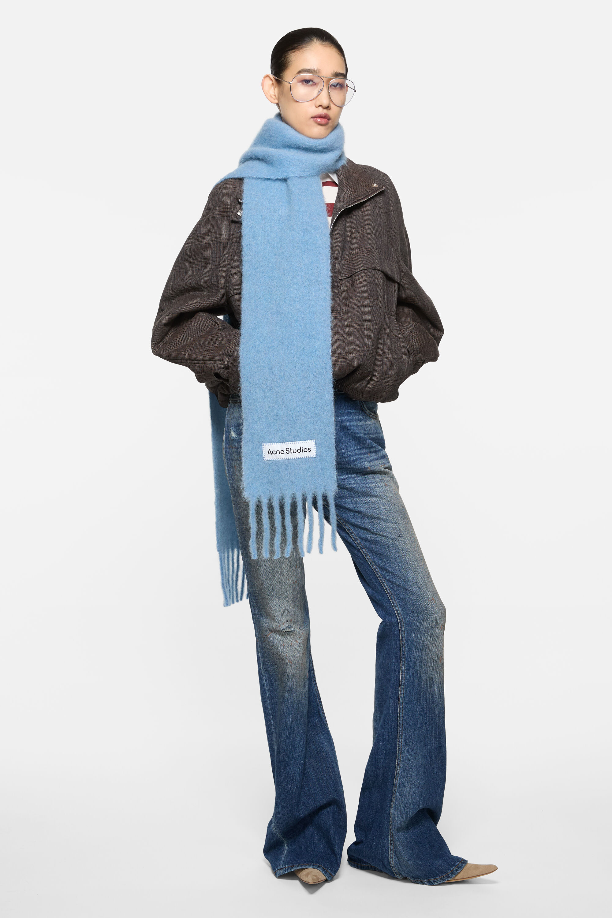Acne Studios バージンウール マフラー ライトブルー Acne Studios バージンウール マフラー ライトブルー Acne Studios