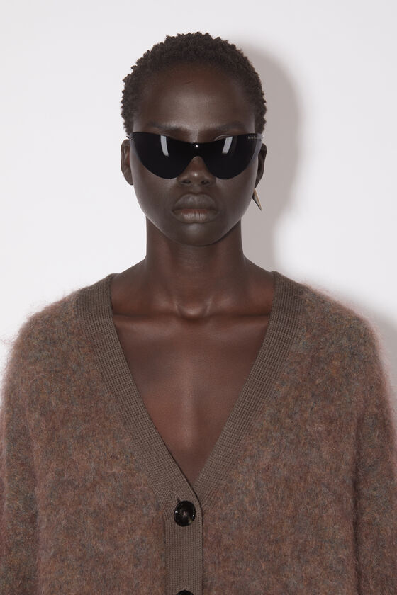 Acne Studios - ウールモヘアカーディガン - ブラウン/ブルーメランジ 