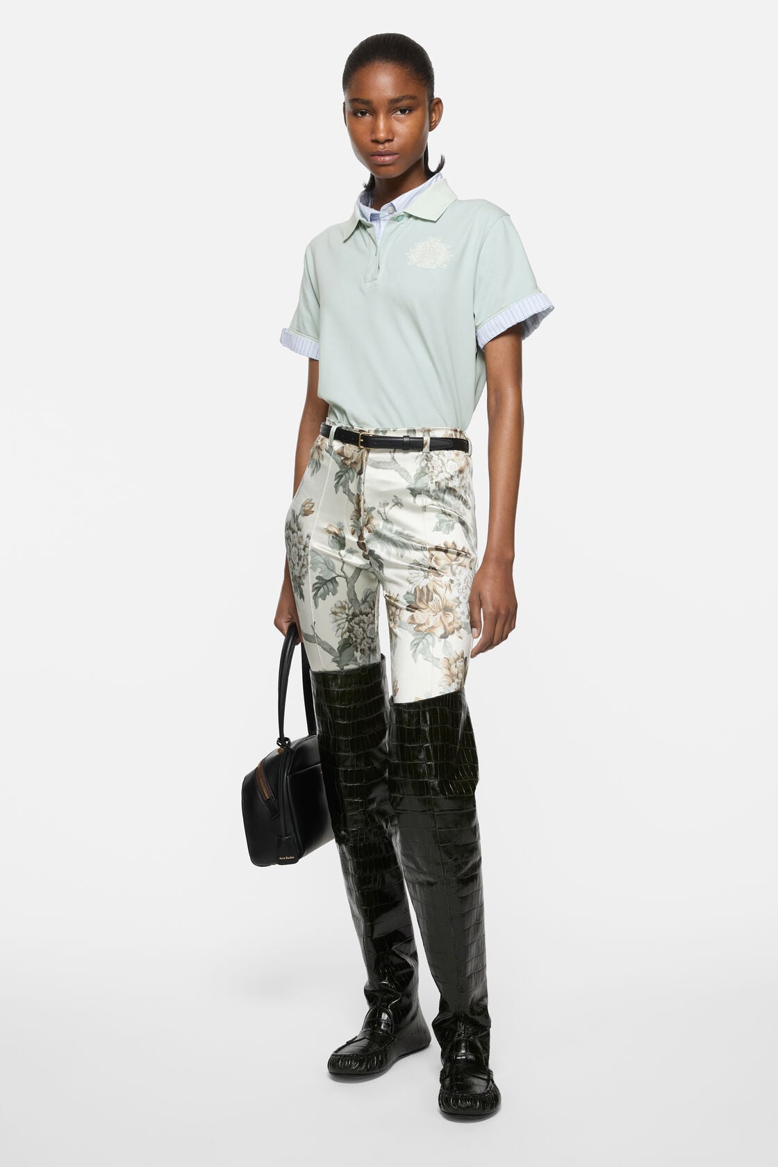 Layered polo shirt with logo, Light blue, 2000x