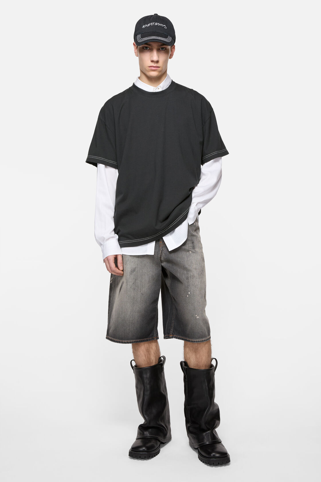 ロゴTシャツ, フェイデッドブラック, 2000x