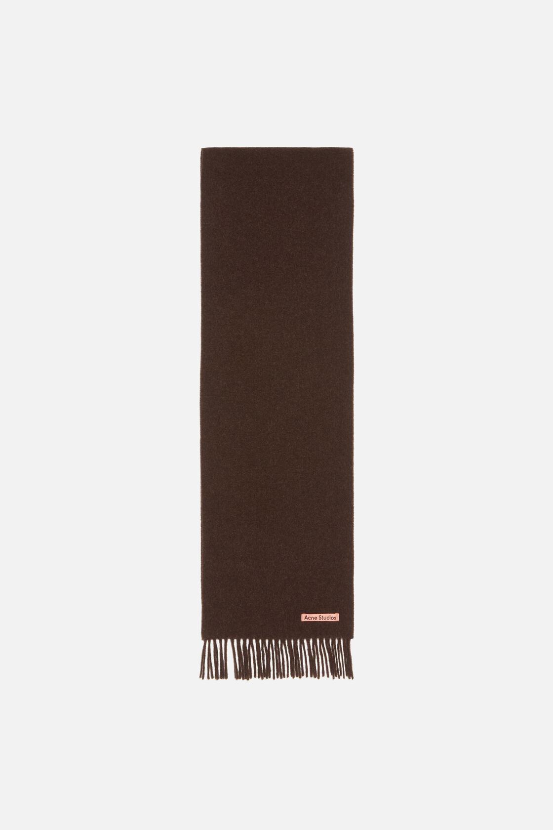 Sciarpa di lana con frange - skinny, Marrone m&eacute;lange, 2000x