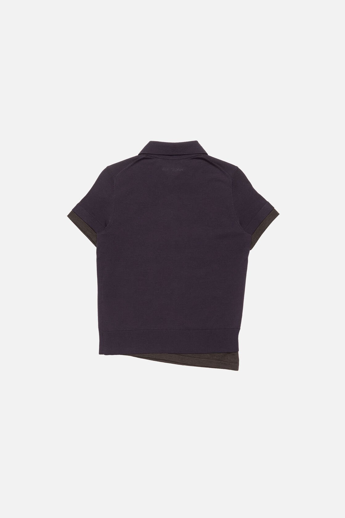 Layered knit polo, Purple/brown, 2000x