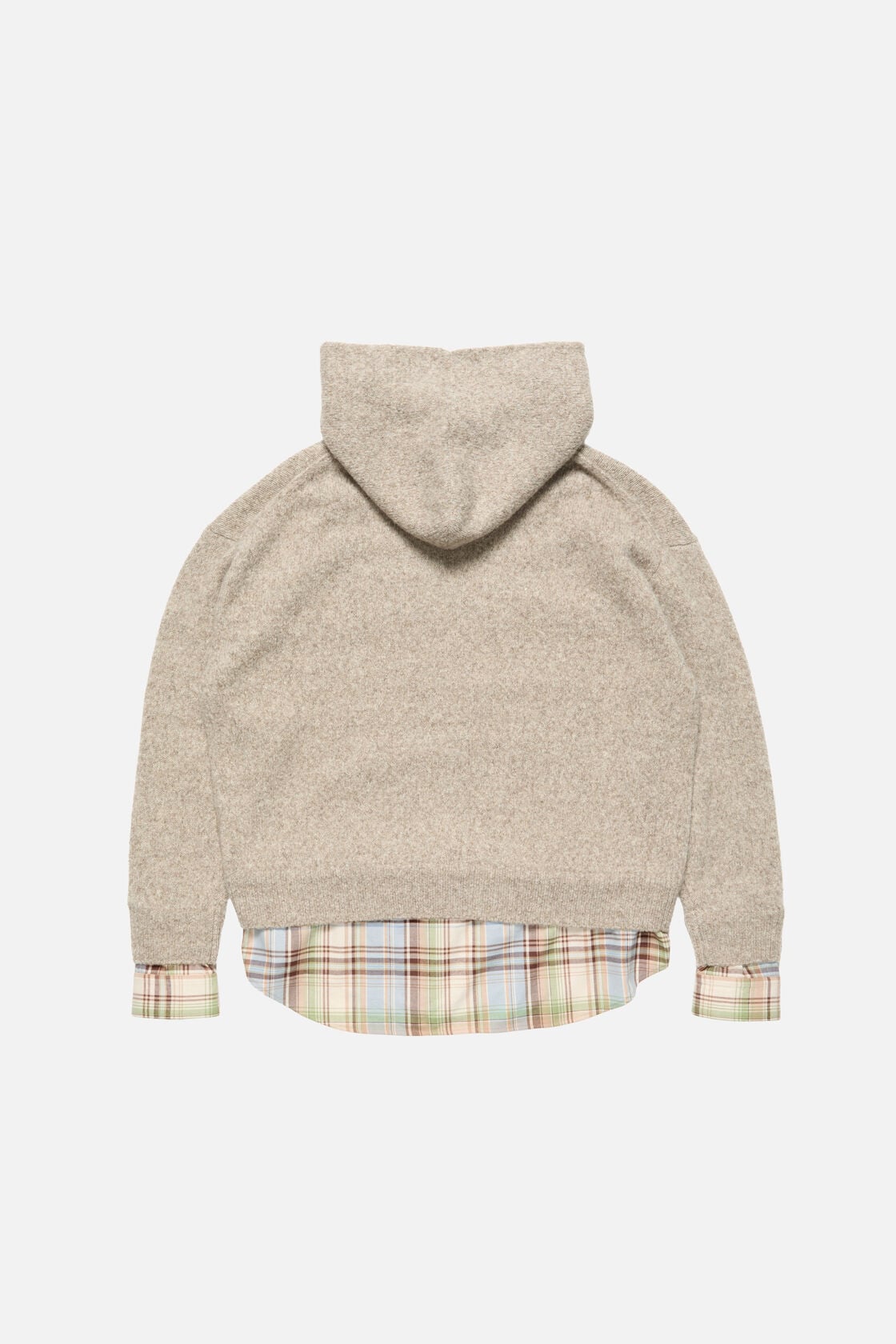 Layered knit hoodie, Medium beige, 2000x