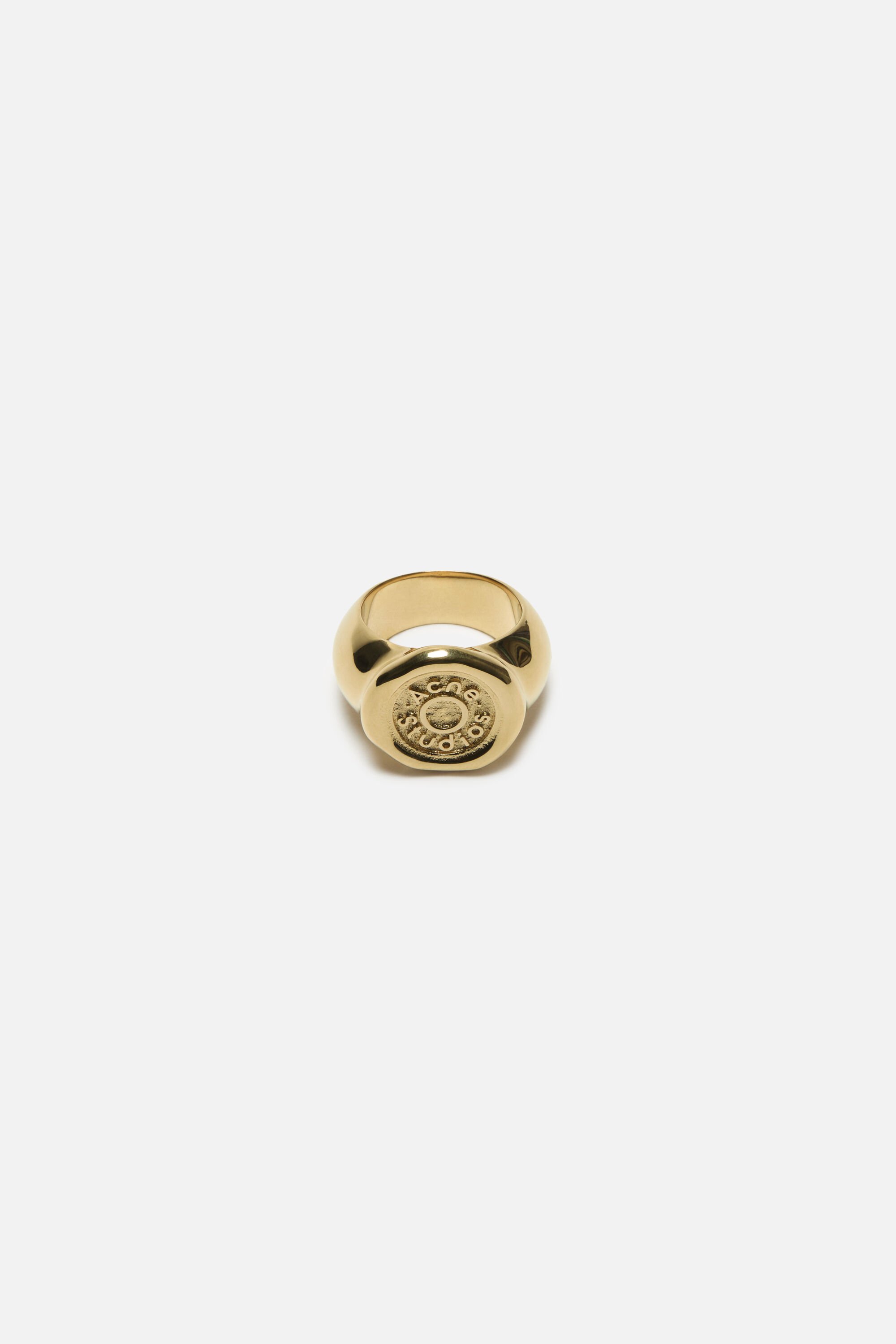 Acne Studios - Logo stamp ring - Gold