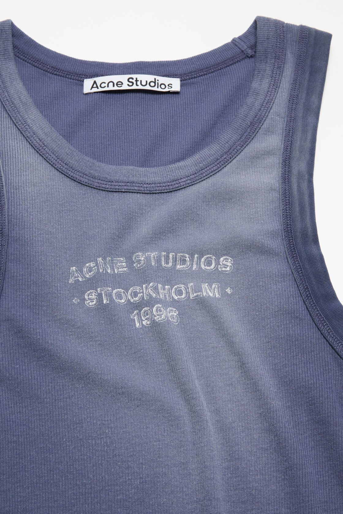 Sprayed logo tank top, Navy, 2000x