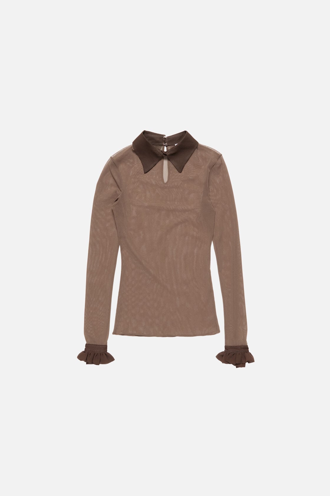 Sheer nylon shirt, Brown, 2000x