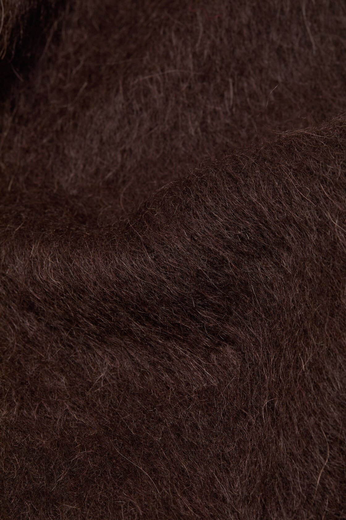 Alpaca wool logo scarf, Dark brown melange, 2000x