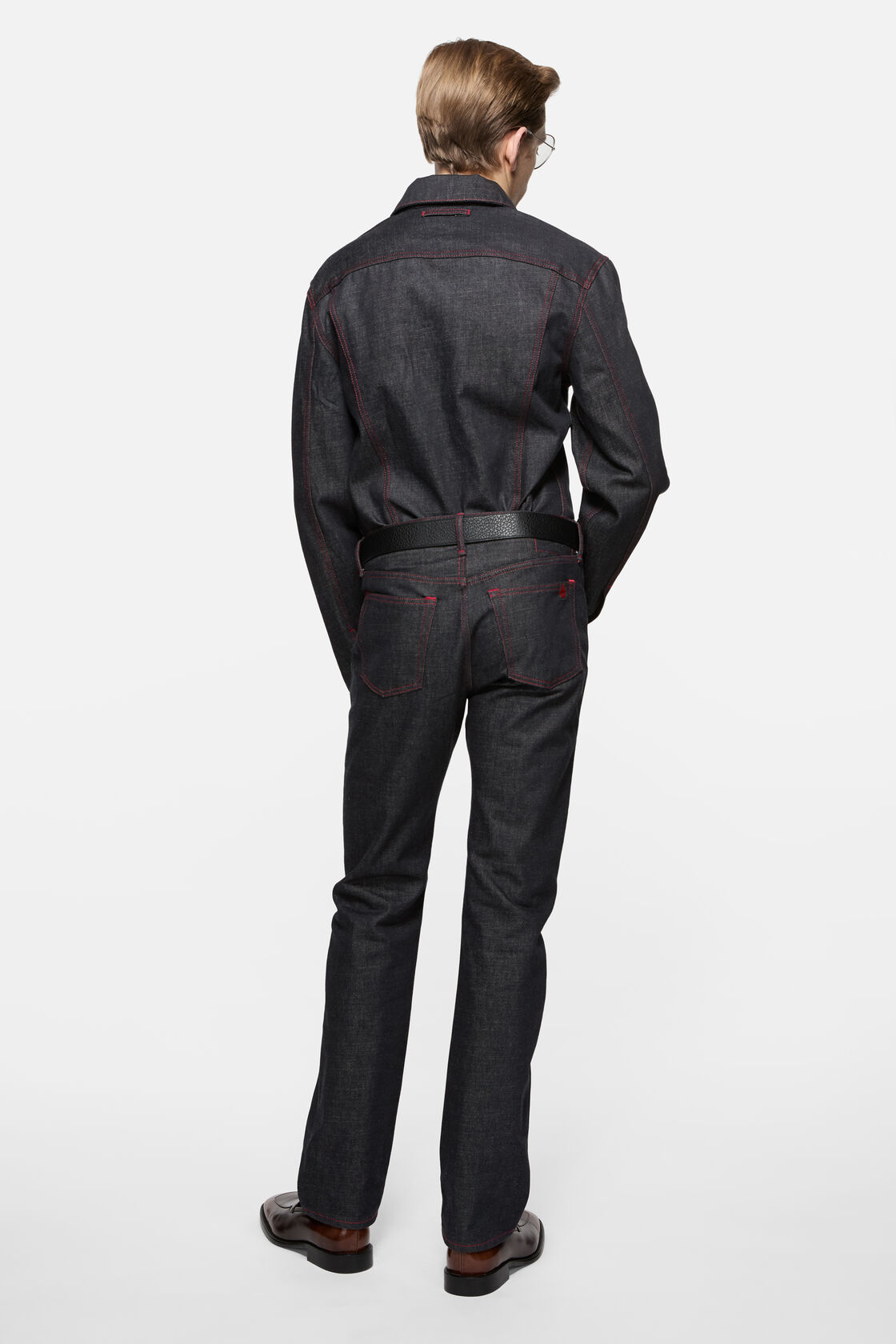 Re-edition raw denim jacket, Mid Blue, 2000x