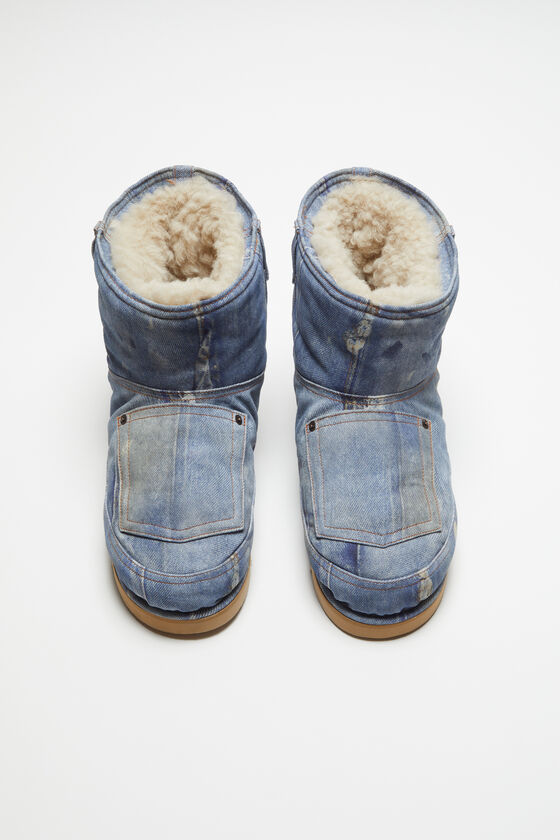 Low boots printed leather, Multi blue, 2000x